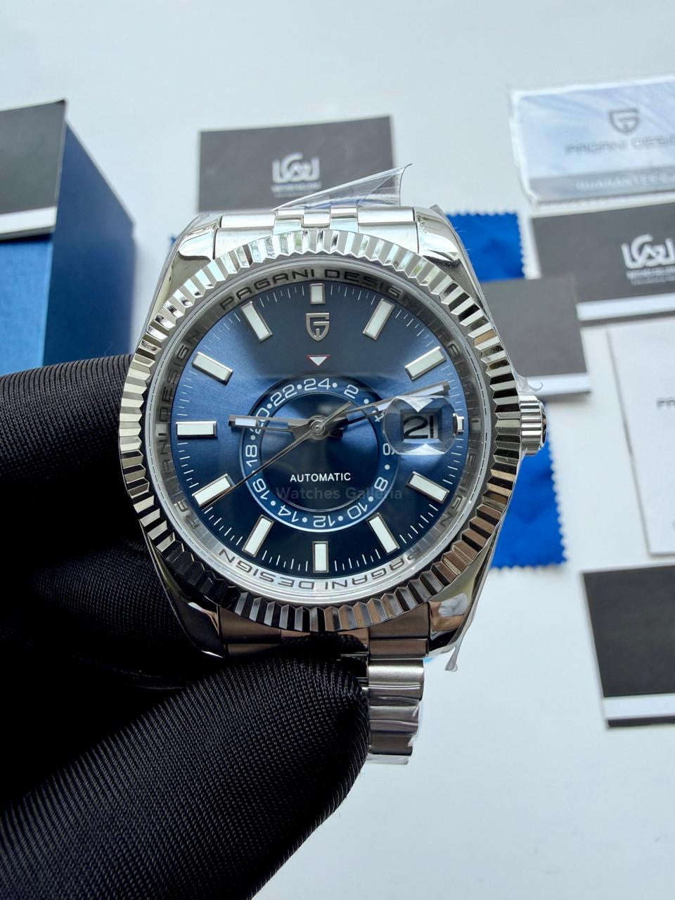 Pagani Design PD1888 Blue Sky Dweller Blue Dial Automatic GMT Watch – Limited Edition of 1000, Exclusive to Watches Galleria Pakistan