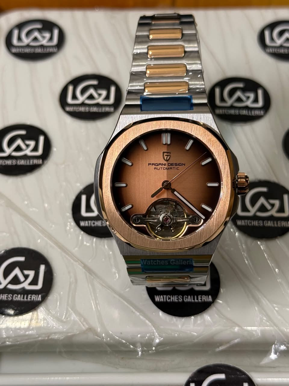 Pagani Design PDys025 Nautilus Flywheel Rose Gold 42mm Automatic Watch – Sapphire Crystal | E3251 Movement | 5ATM