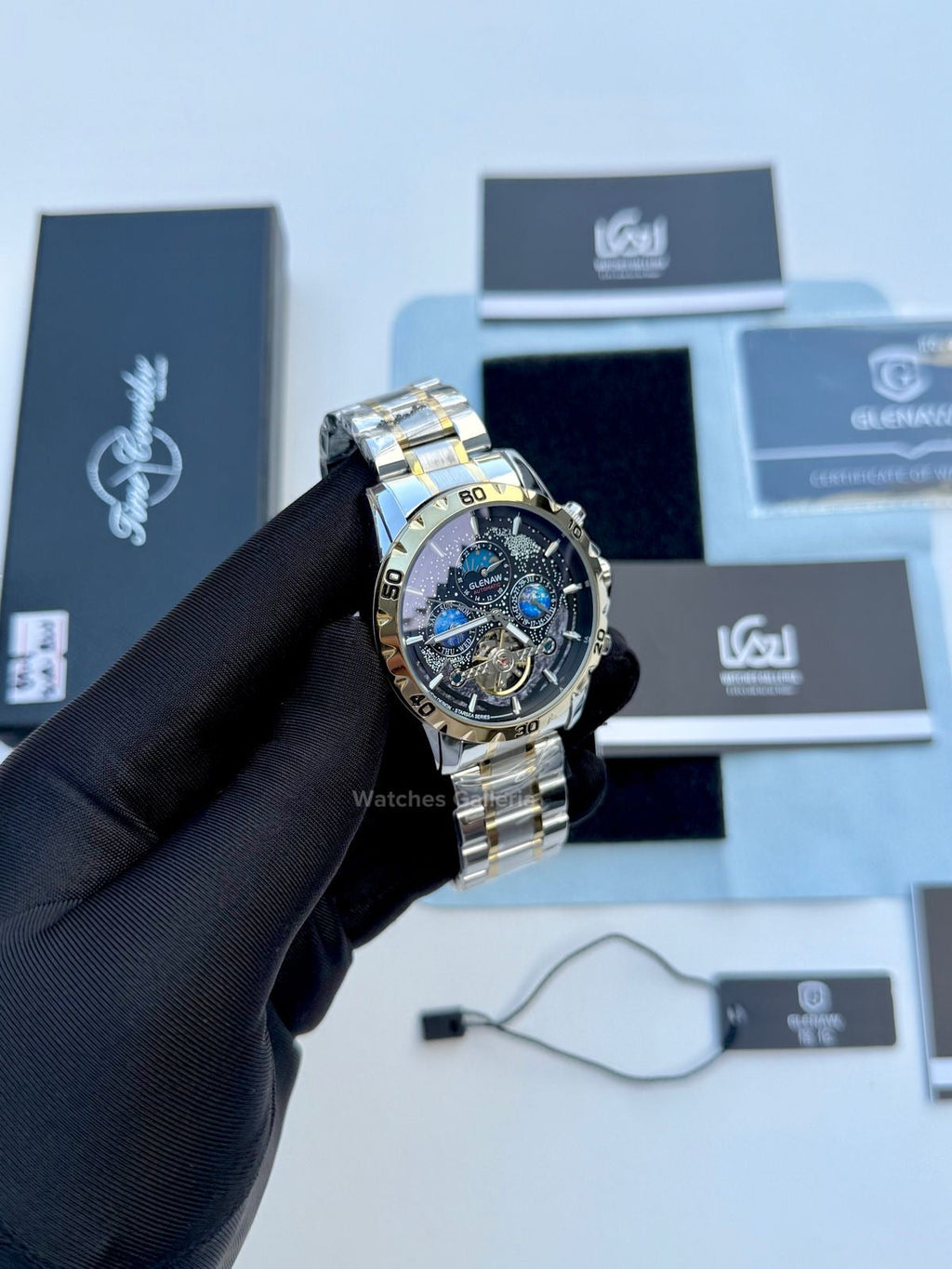 Glenaw Moonphase Automatic (Black/Gold) GL8919 Watches Galleria
