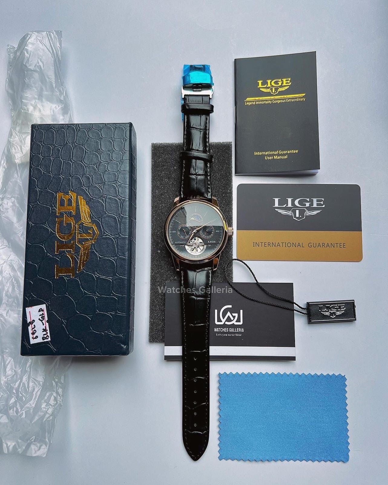 Lige Moonphase Automatic (Black Rose Gold) LIGE6828