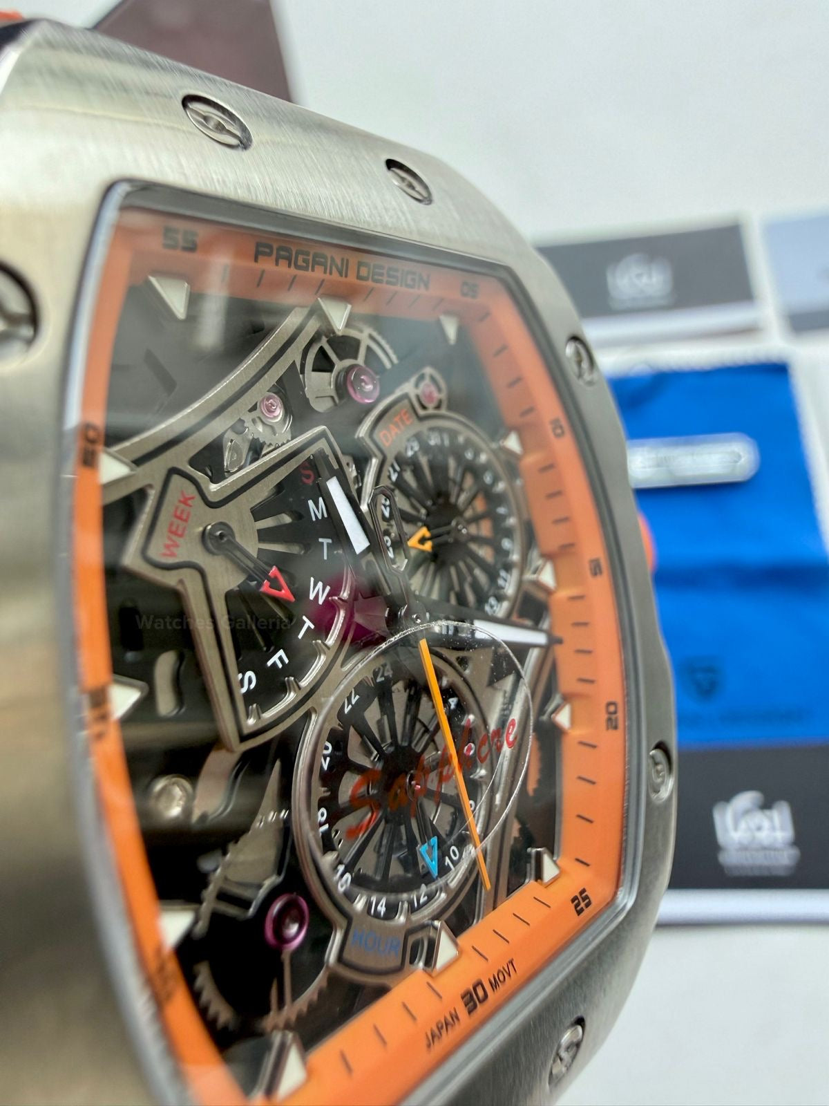 Pagani Design Tonneau Calendar Quartz PDys012 (Orange) Pagani Design in Pakistan