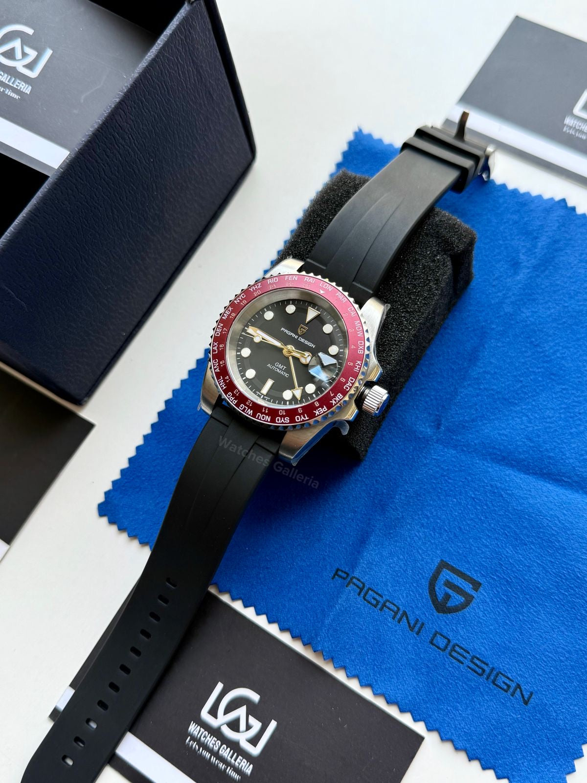 Pagani Design PD1758 World Time GMT Automatic (Red) | Pagani Design Pakistan | PD-1758