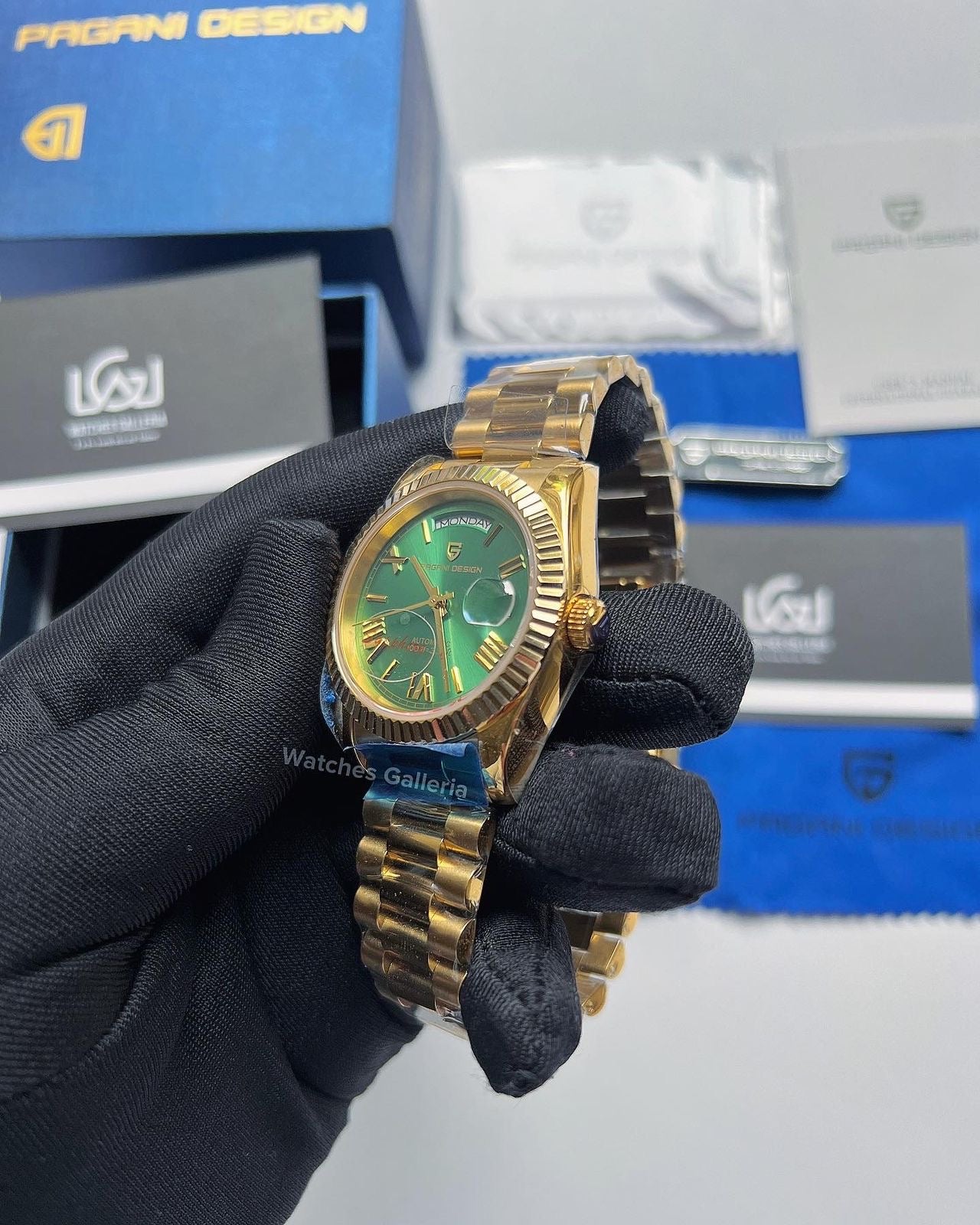 Pagani Design Date Day 36mm Automatic (Gold Green) PD1752