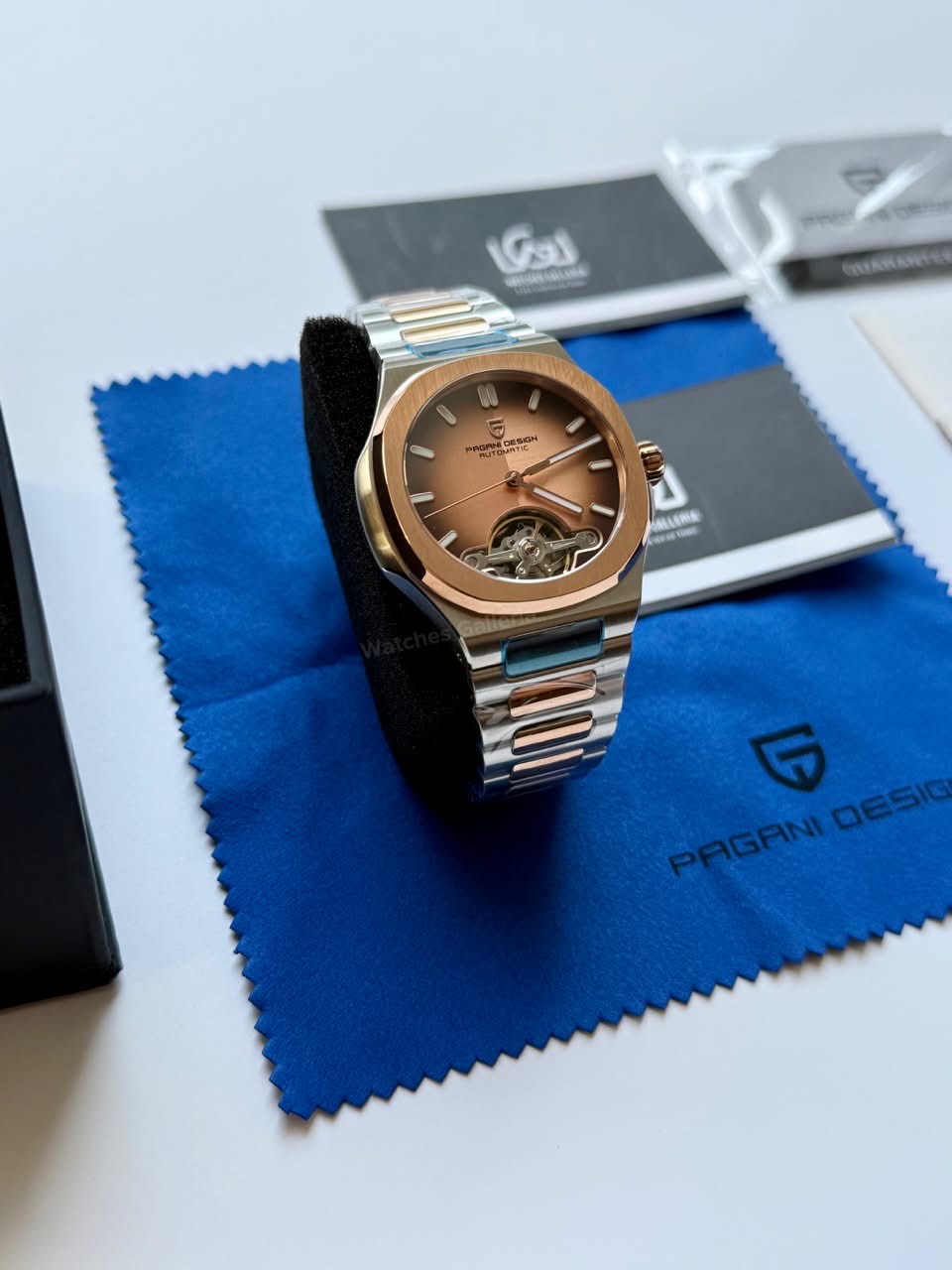 Pagani Design PDys025 Nautilus Flywheel Rose Gold 42mm Automatic Watch – Sapphire Crystal | E3251 Movement | 5ATM
