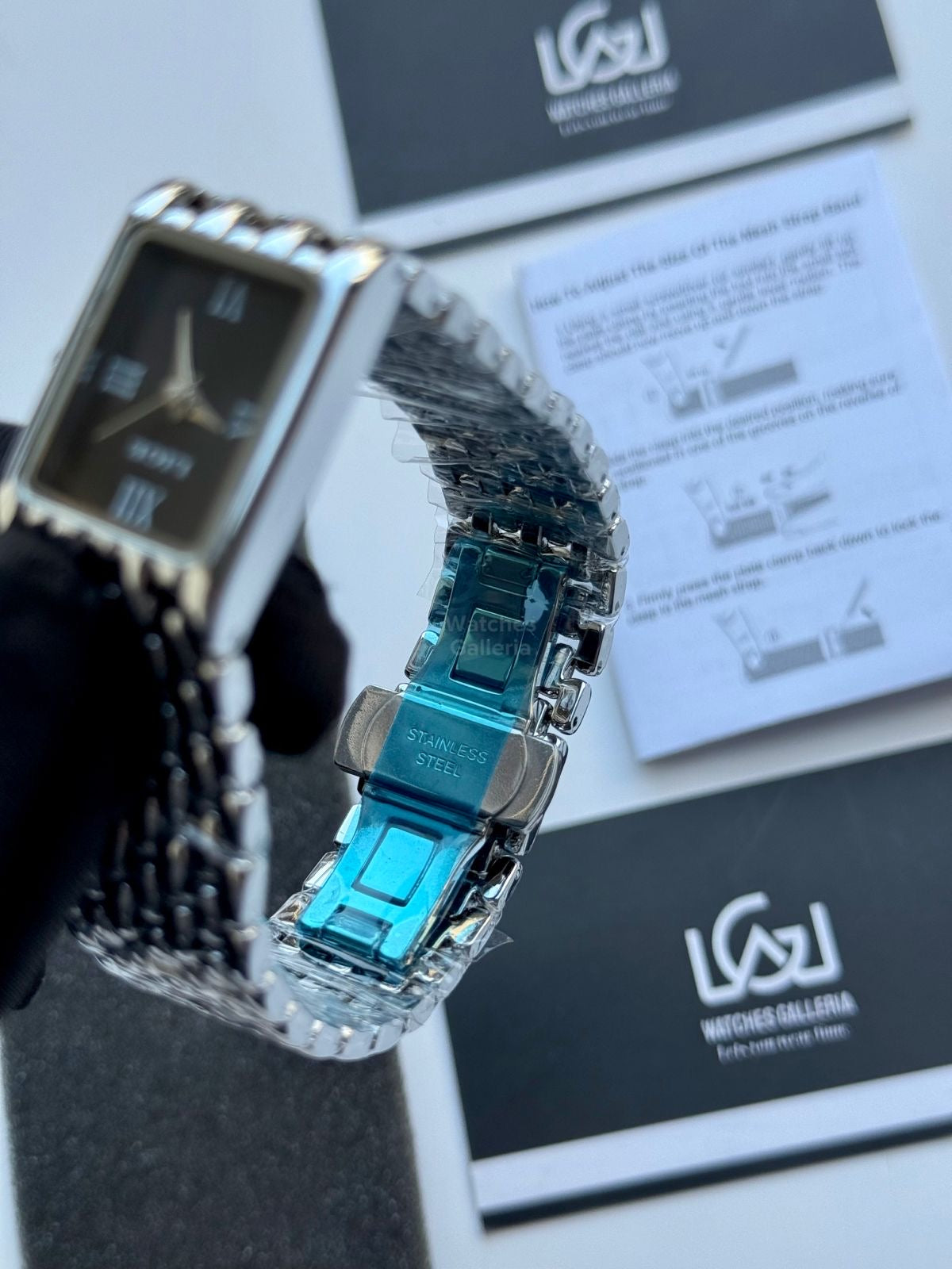 Lige 89156 Tank Women Watch Quartz (Silver/Black) Lige Women Watch