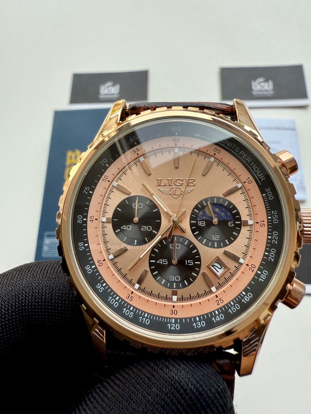 Lige Chronograph Quartz (Rose Gold) Lige8989 Watches Galleria © Copyrights All Right Reserved