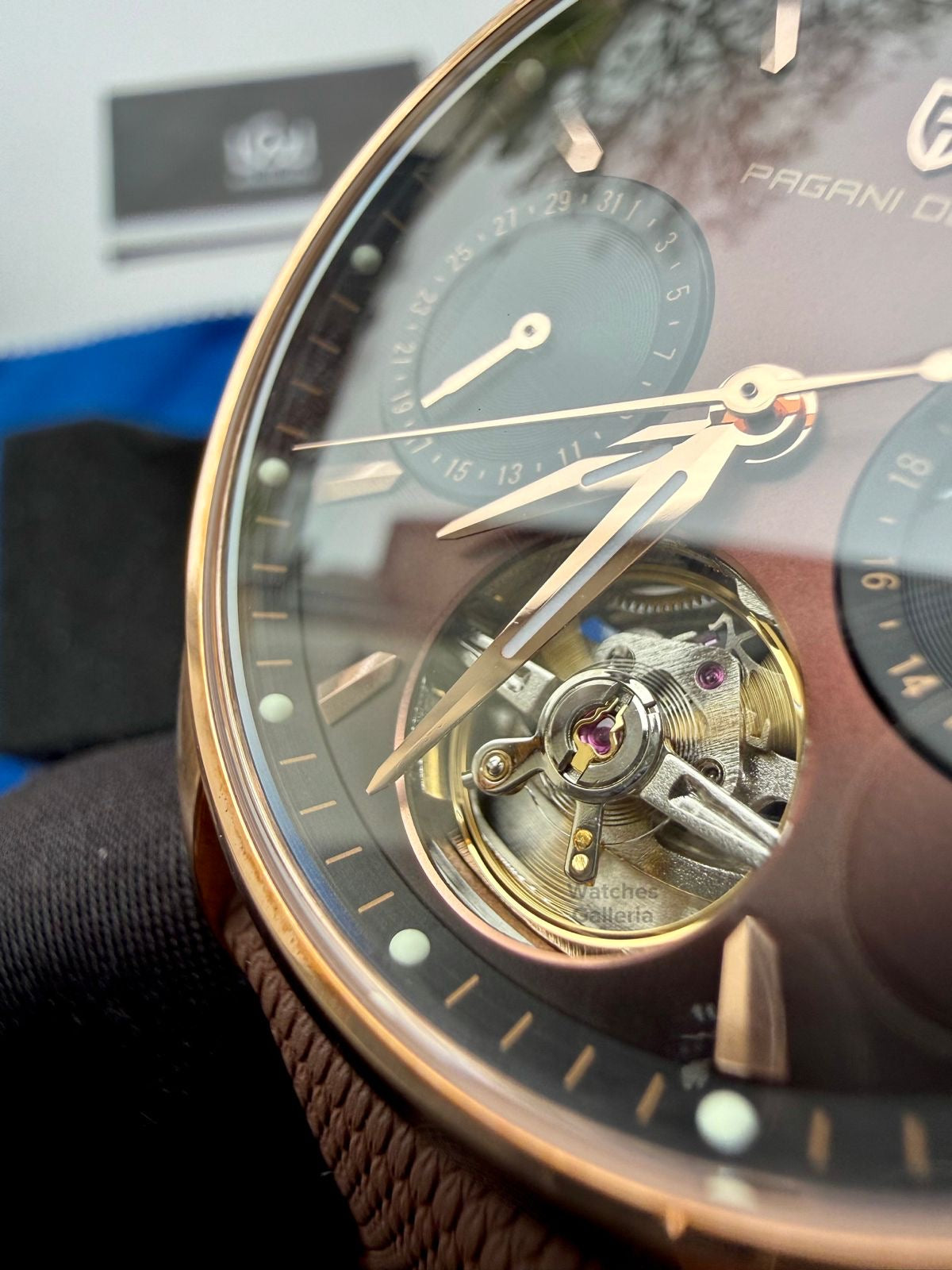 Pagani Design PDys021 Moonphase Flywheel Automatic Latest Watch (Brown/Rose Gold) PD-YS021 Pagani Design in Pakistan