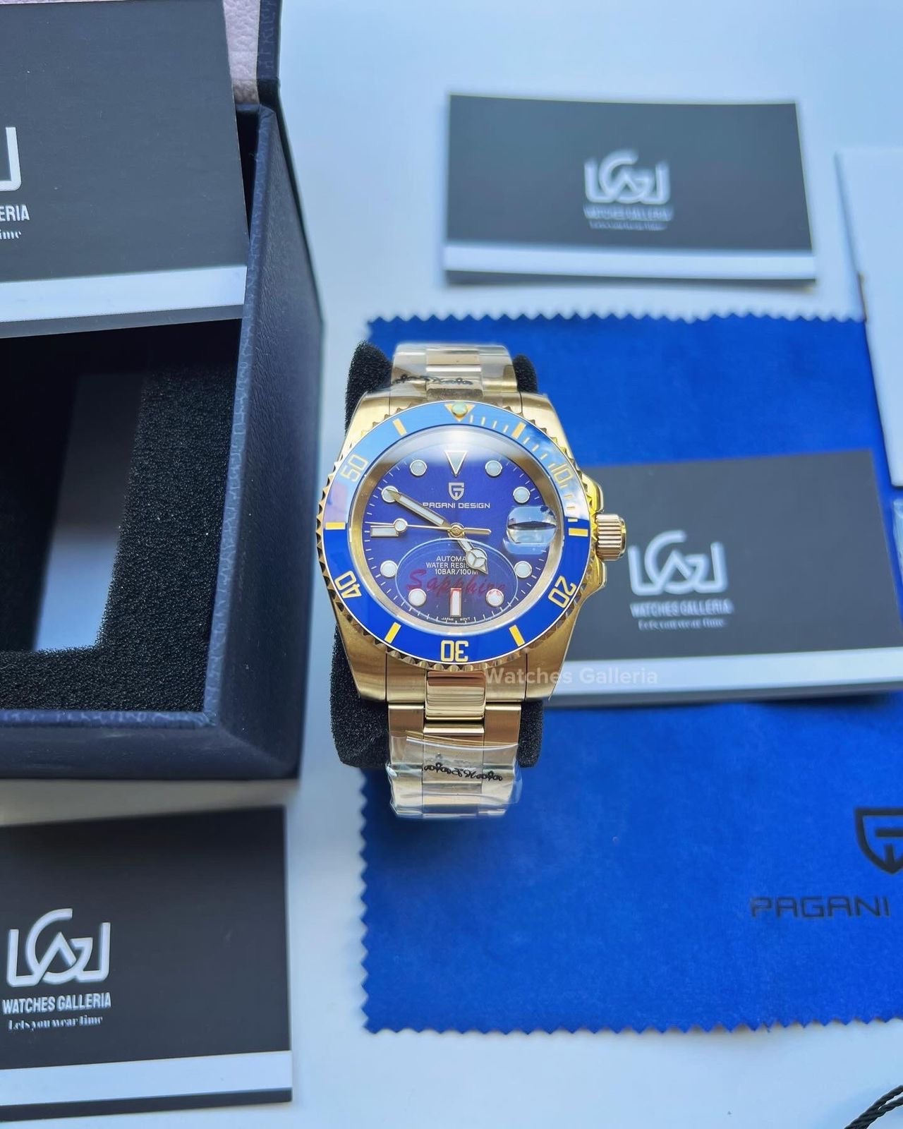 Pagani Design Submariner Date Automatic (Yellow Gold Blue) PD1661 Pagani Design