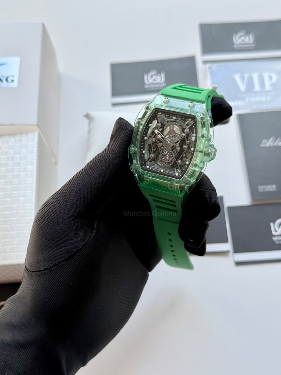 Ailang 8109 Skeleton Watch for Men White Blue Automatic Mechanical Watch Original Ailang Watch Pakistan