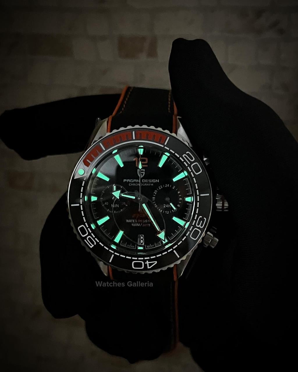 Pagani Design SeaMaster Planet Ocean Chronograph Quartz (Orange) PD1711