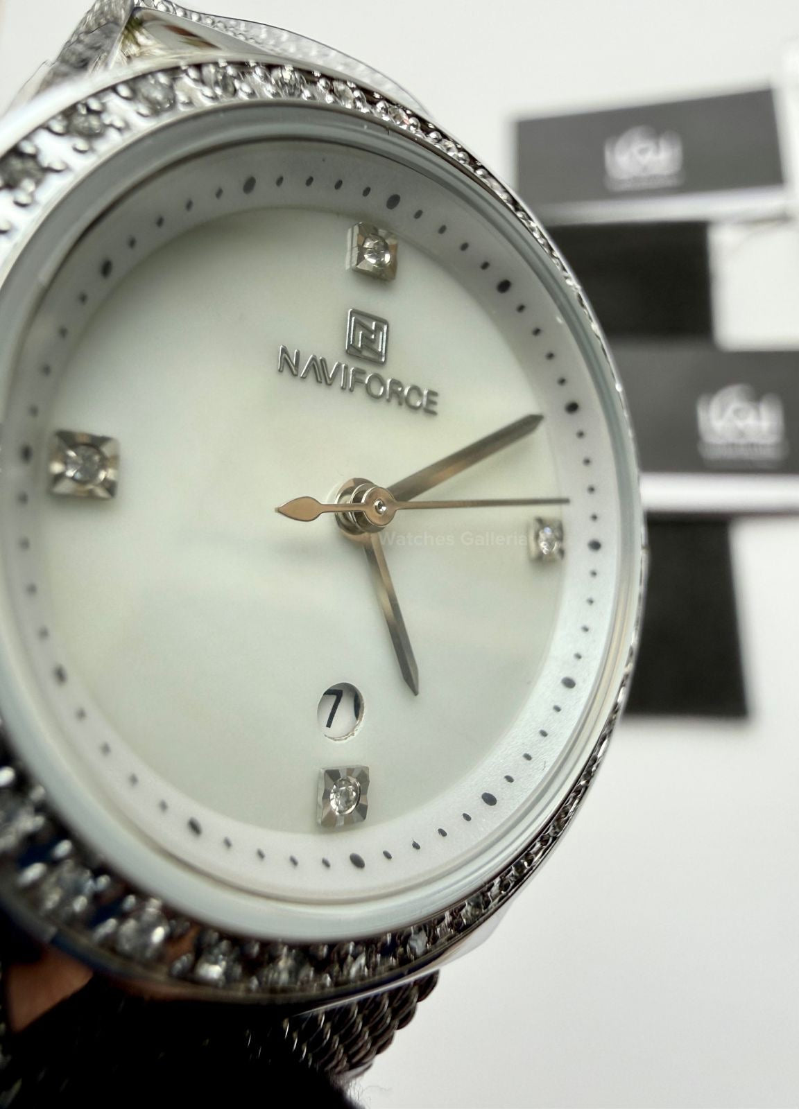 Naviforce NF5005 Women Watch Quartz (Silver) Naviforce Watch in Pakistan