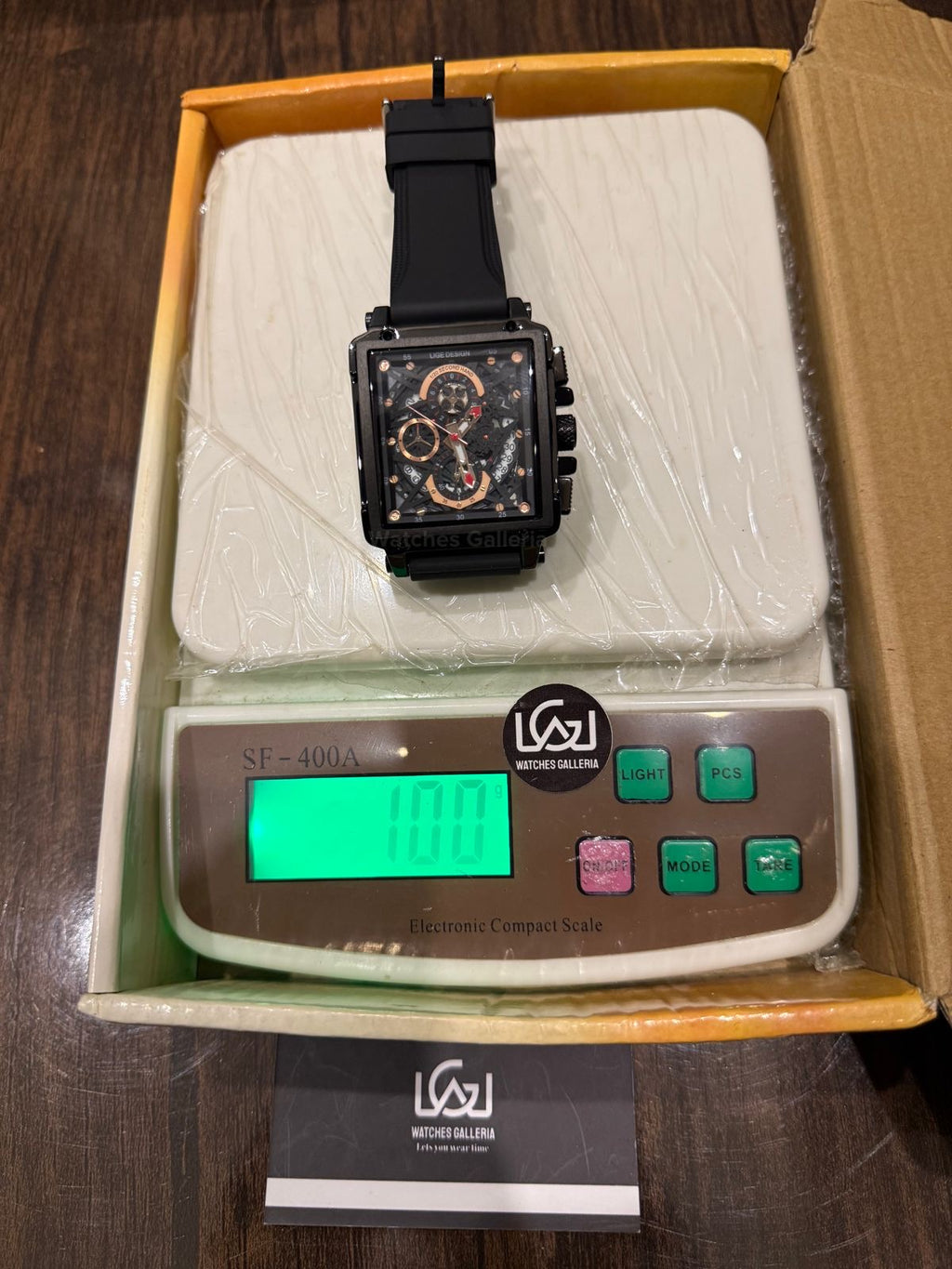 Lige Watch LG8935 Square Chronograph (Black) Lige Watch Pakistan