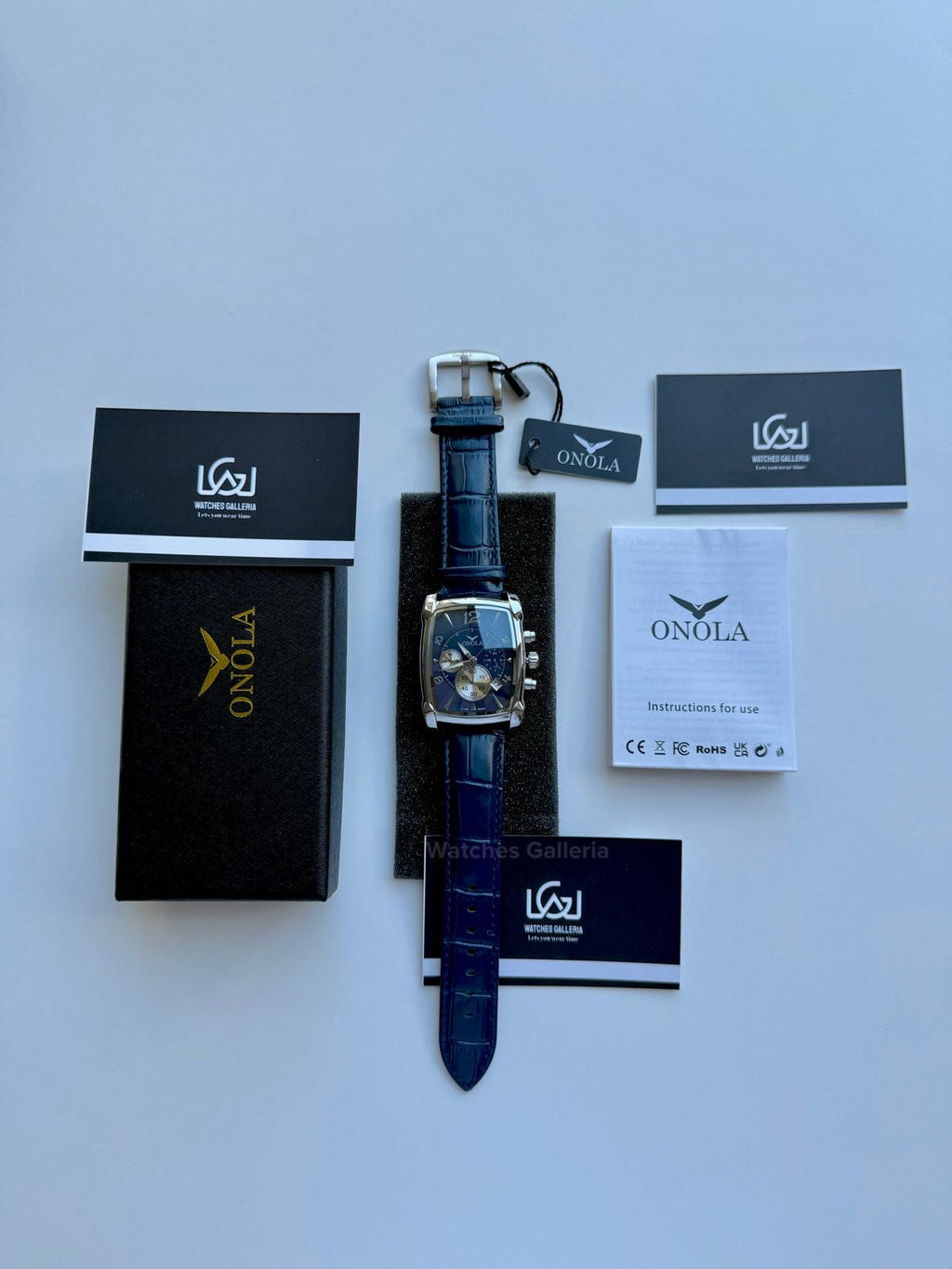 Onola Square Chronograph Quartz (Blue) ON6818 Watches Galleria