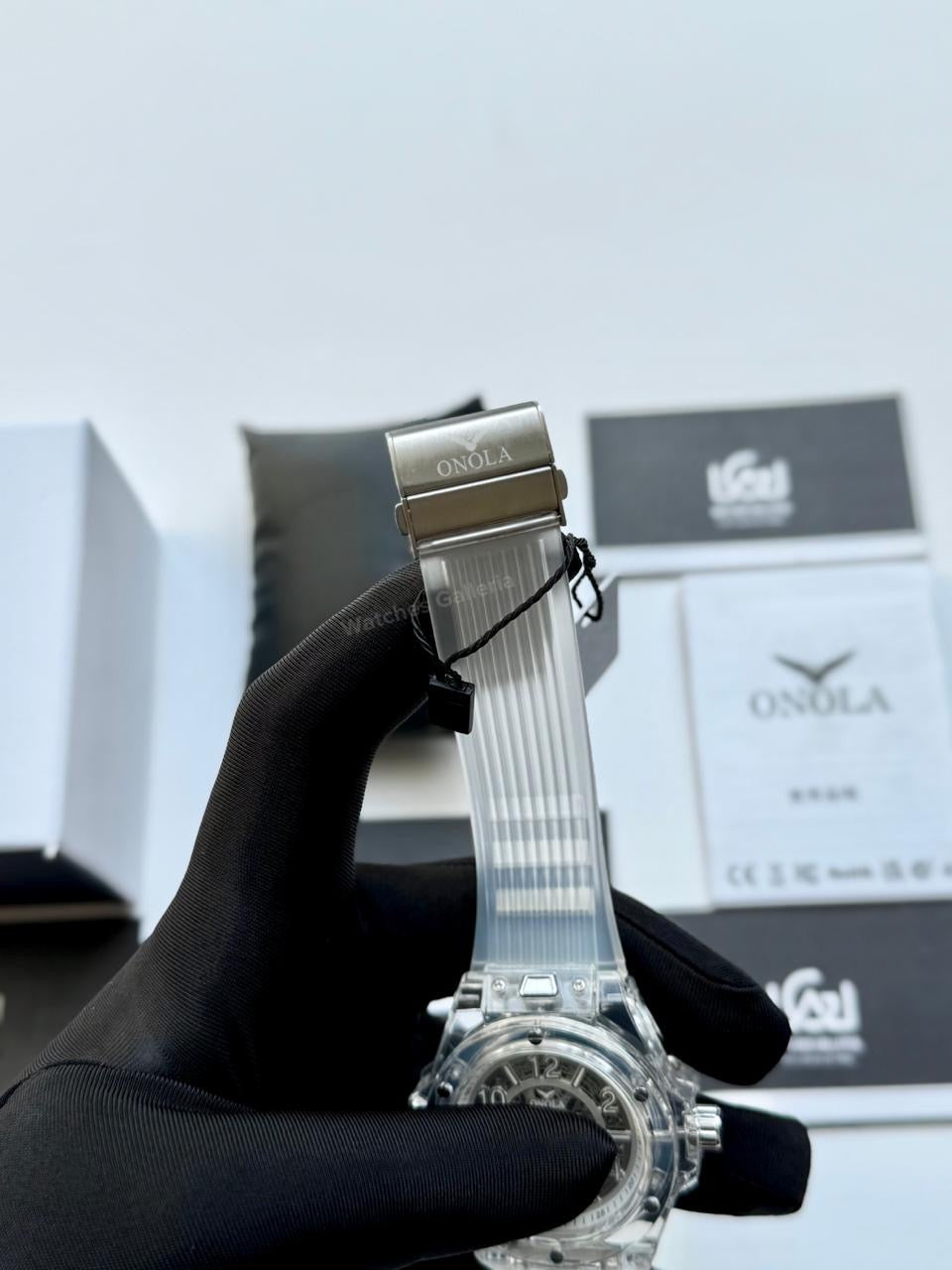 Onola ON3836 Oak Skeleton White Automatic Watch – 49mm Transparent Dial, Bold Sport Design, Pakistan Edition