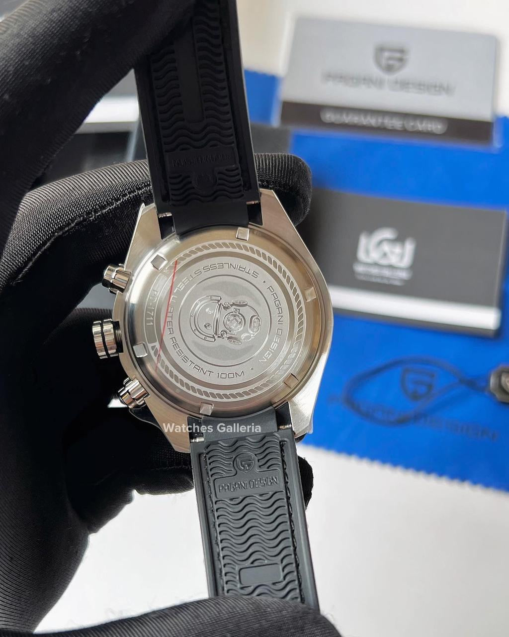 Pagani Design SeaMaster Planet Ocean Chronograph Quartz (Black) PD1711