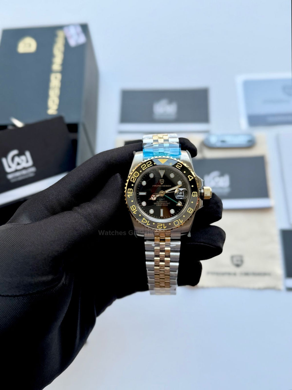 Pagani Design PD1662 GMT Master V6 Two Tone in Pakistan – Automatic GMT Luxury Men’s Watch with Sapphire Crystal & Rotating Bezel
