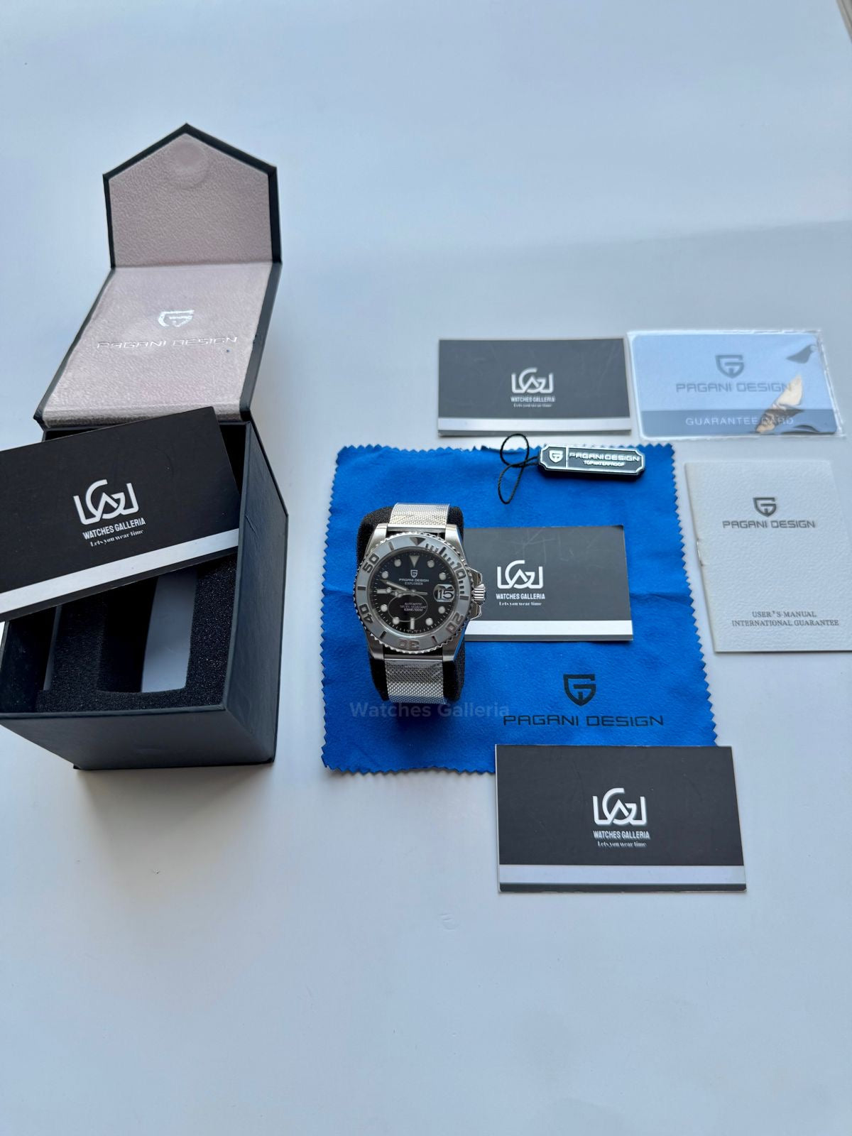 Pagani Design PD1651 YachtMaster Deep Sea 40mm Automatic – Seiko NH35A Japan Movement | Sapphire Crystal | 100M WR | Mesh Bracelet