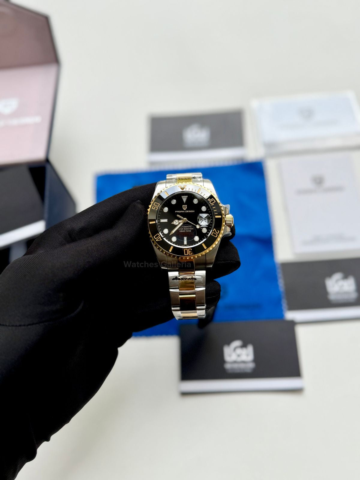 Pagani Design Submariner Automatic PD1639 (Gold Black) Pagani Design in Pakistan