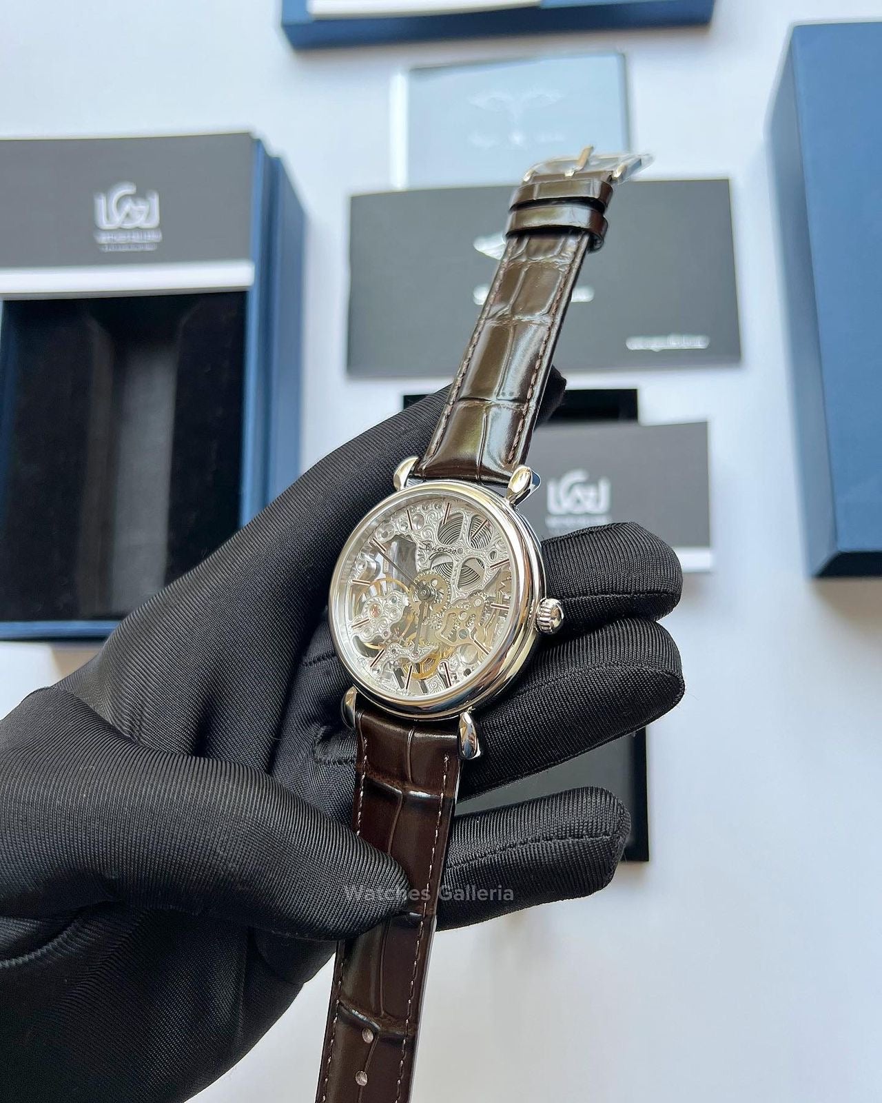 Sugess Skeleton Slimmaster Manual Wind (Brown Silver) SU3600 (Discontinued)