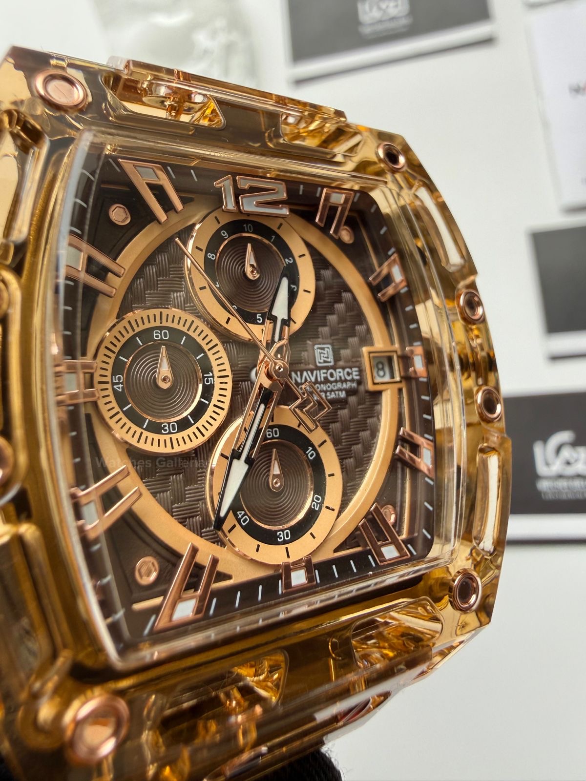 Naviforce NF7105 Tonneau Watch (Brown) Naviforce Watch in Pakistan