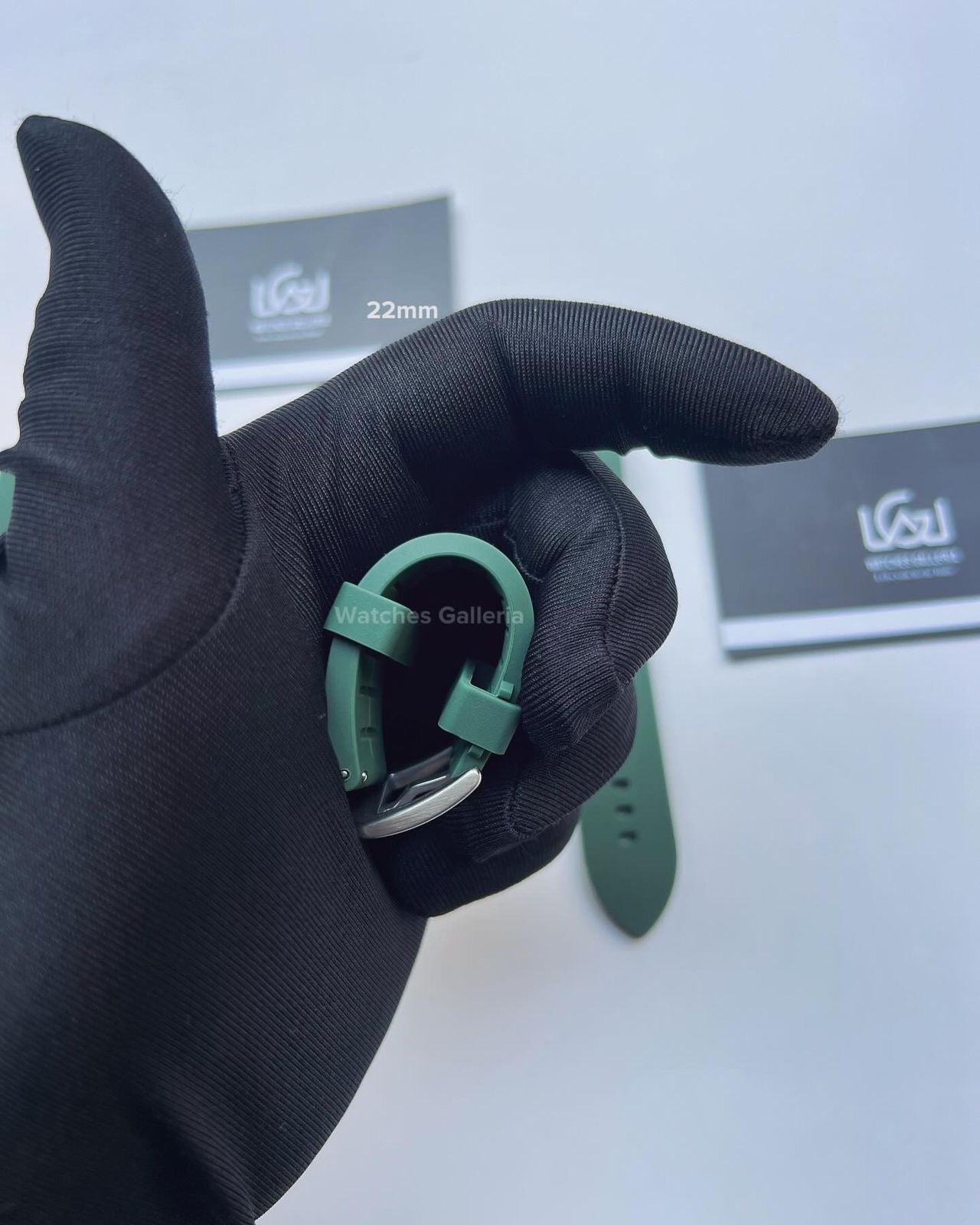 Rubber Straps Quick Release (Army Green Silver Buckle) 20mm or 22mm