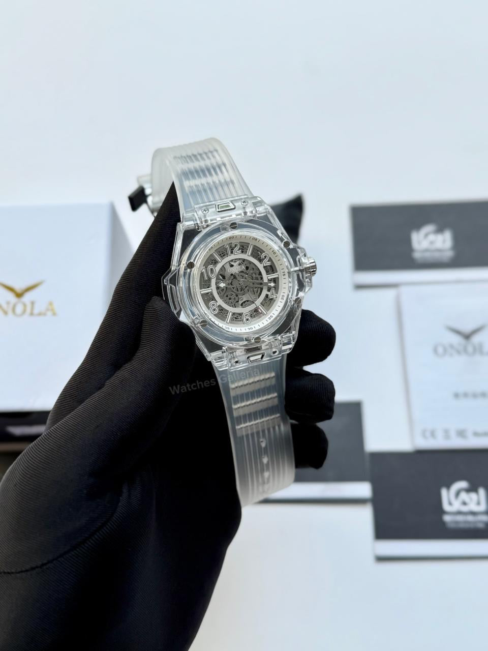 Onola ON3836 Oak Skeleton White Automatic Watch – 49mm Transparent Dial, Bold Sport Design, Pakistan Edition