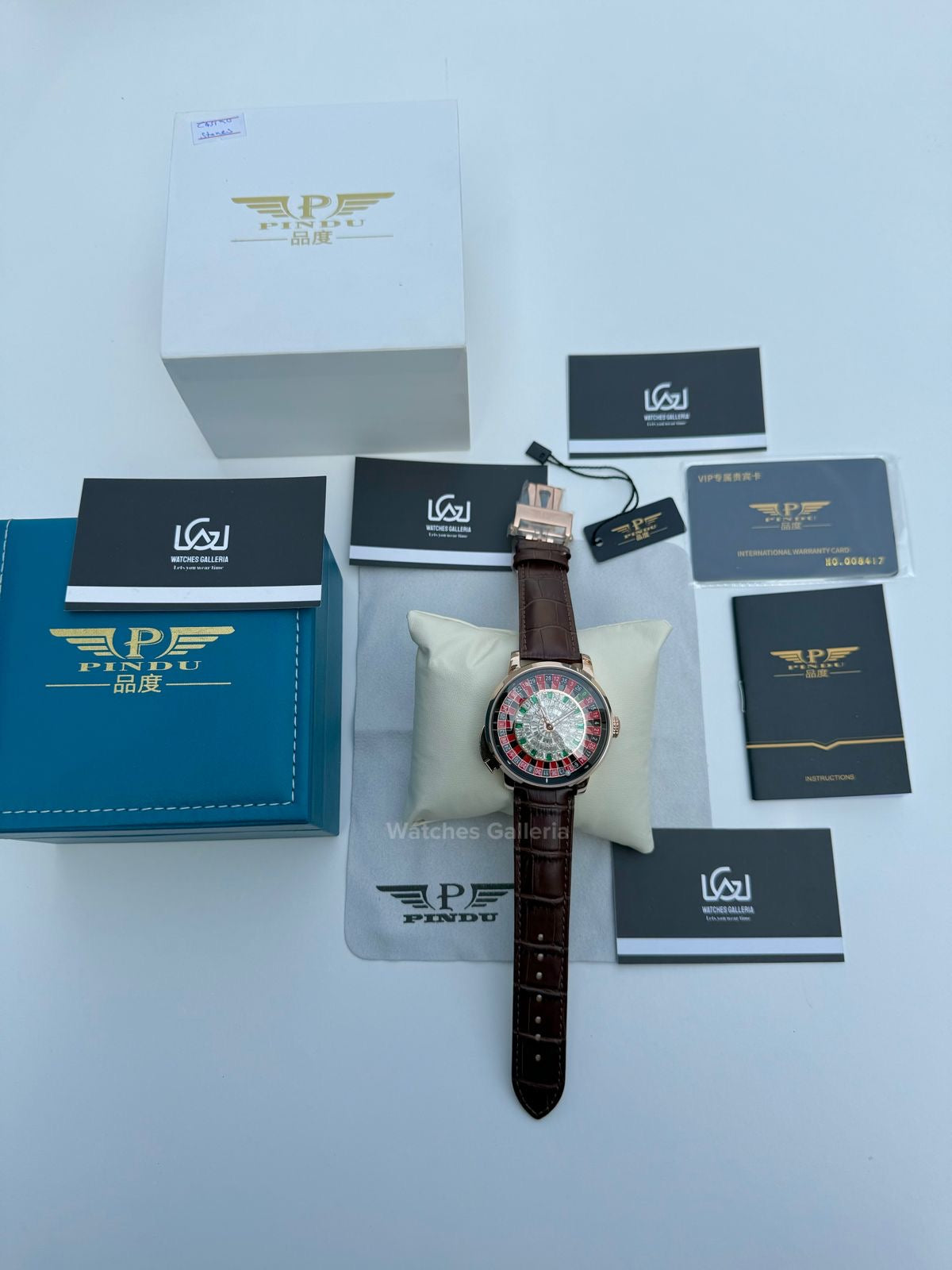 Pindu Design Casino Roulette Button Edition Automatic (Baguette Cut Diamonds) P6628 Watches Galleria