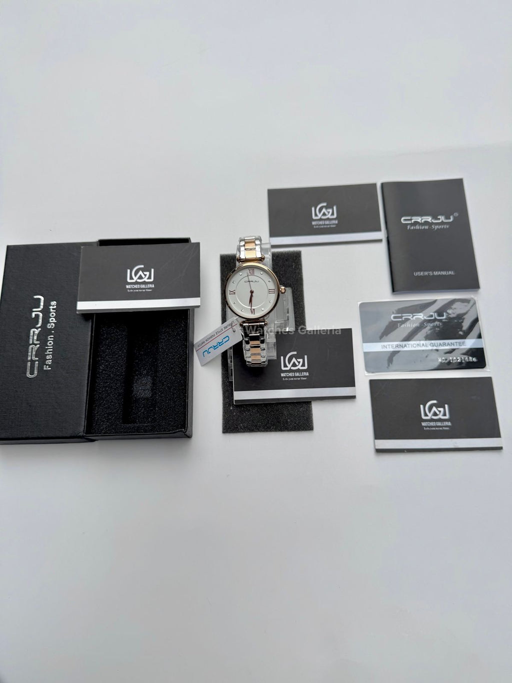 Crrju 2178 Ladies Watch Quartz (White/Rose Gold) CRRJU Watch Pakistan