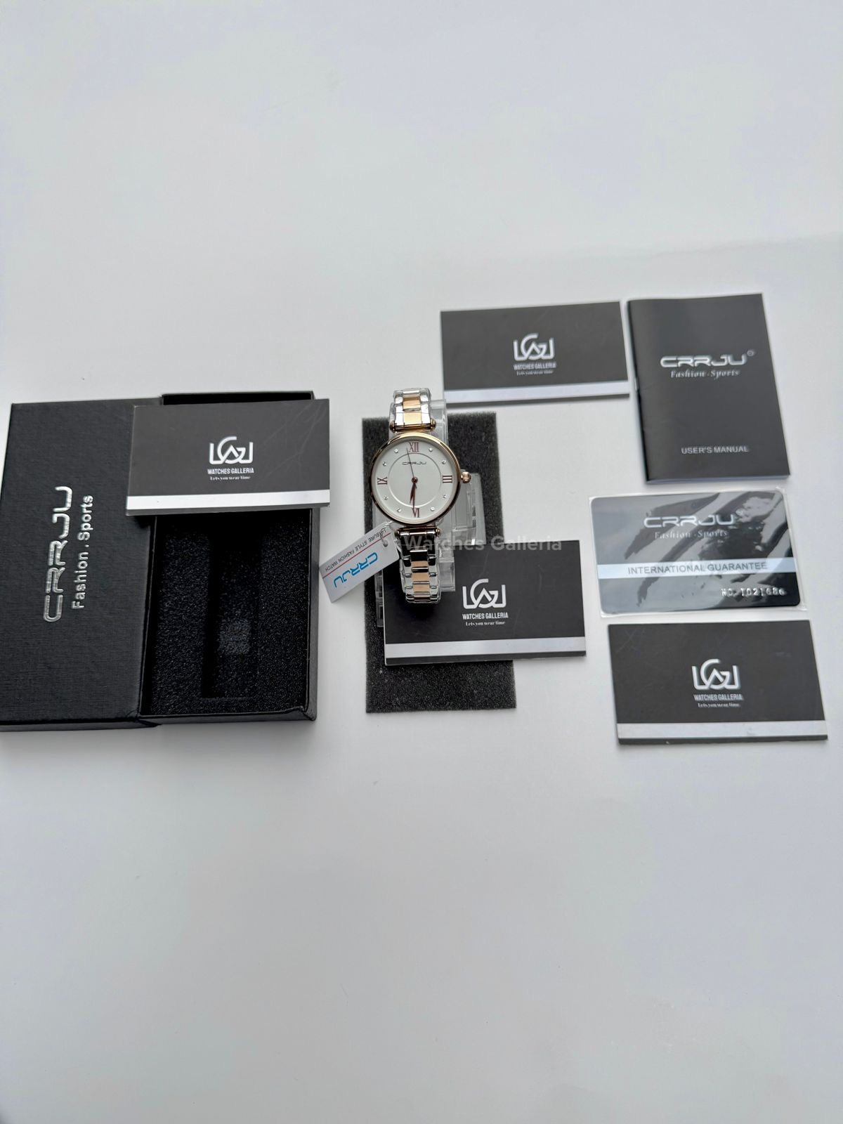Crrju 2178 Ladies Watch Quartz (White/Rose Gold) CRRJU Watch Pakistan
