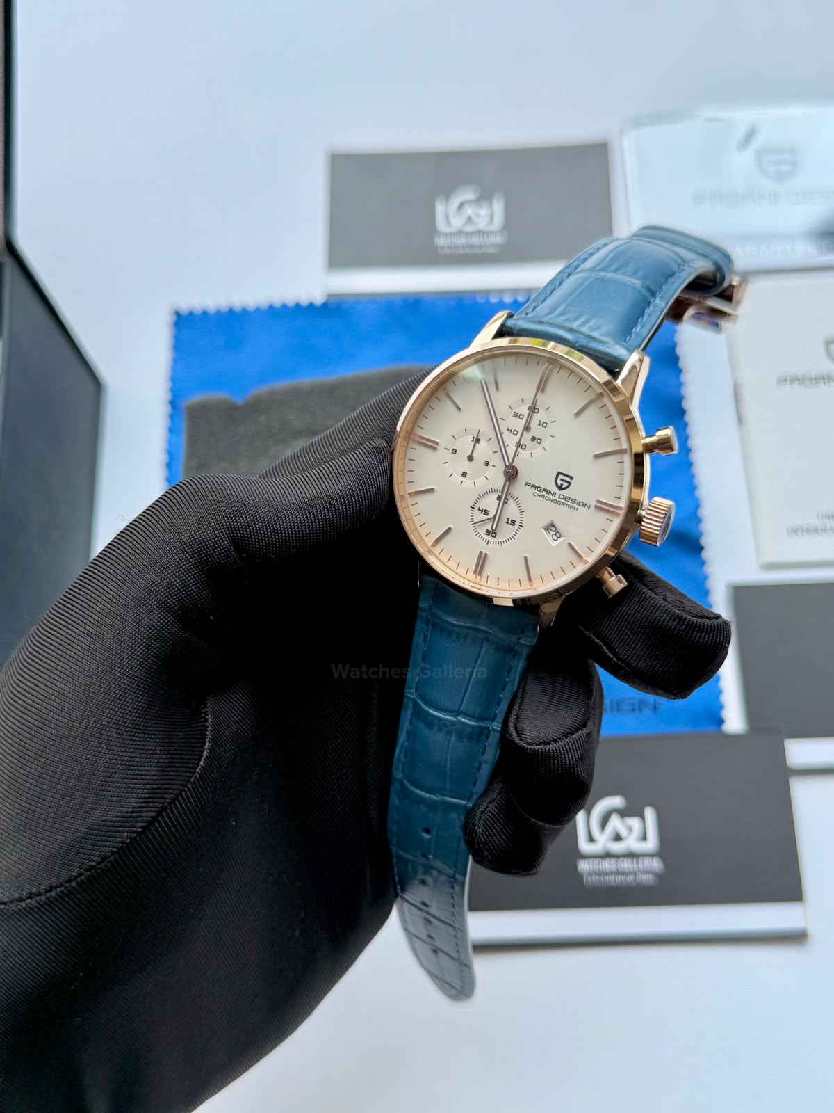 Pagani Design PD2720K |  Blue Rose Gold White | Flight Chronograph Limited Edition Blue Rose Gold White Quartz Watch
