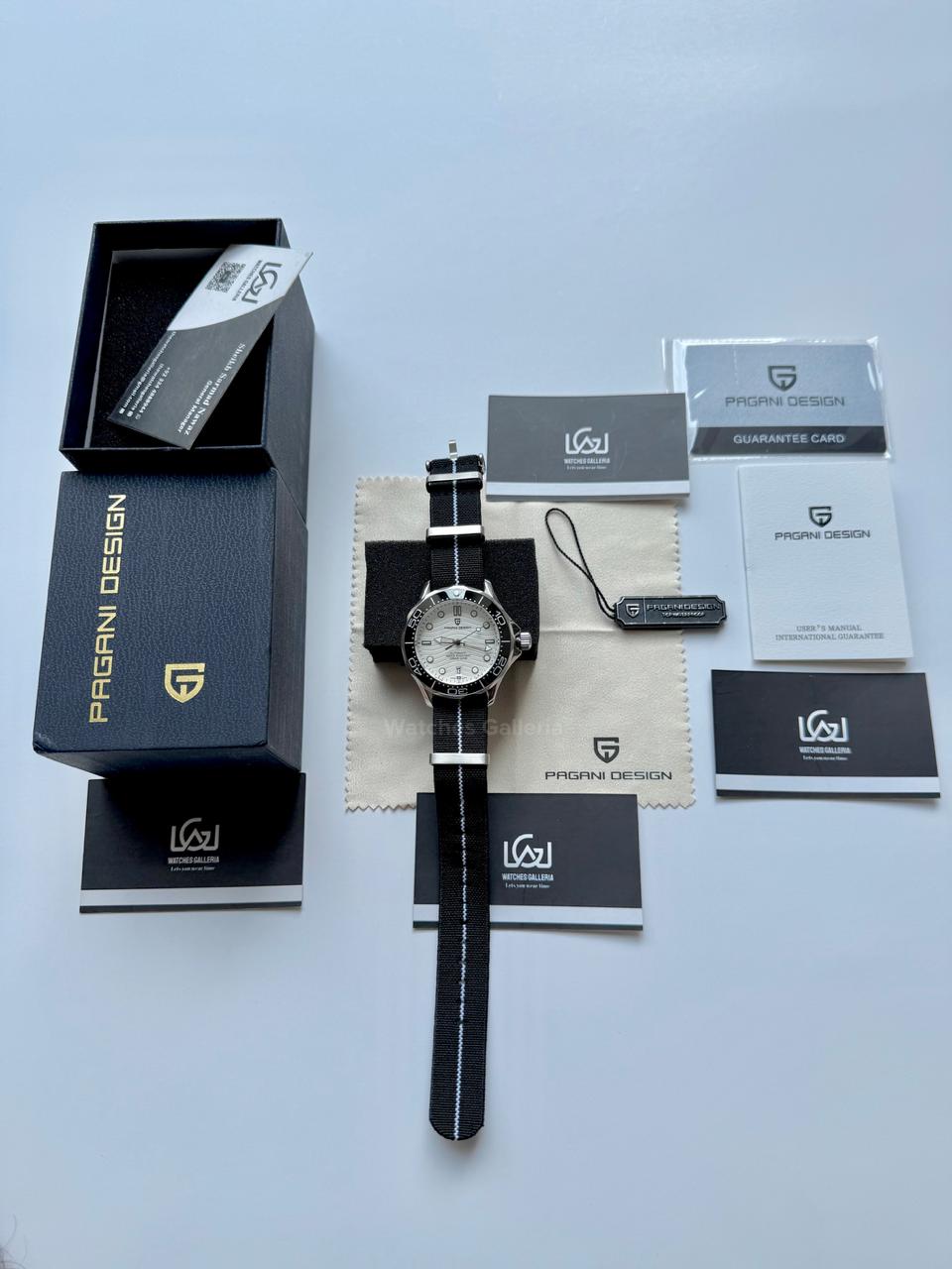 Pagani Design PD1685 Nato Seamaster Diver White Automatic Watch – 200M Sapphire Crystal NH35A/Miyota Luxury Dive Watch in Pakistan | Watches Galleria