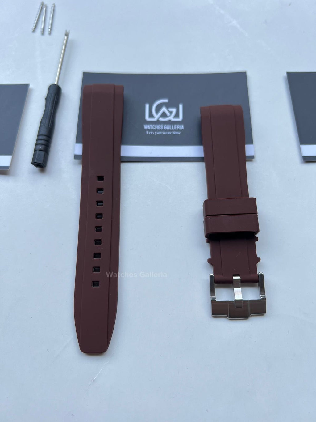 Silicon Straps Brown w/ Silver Buckle