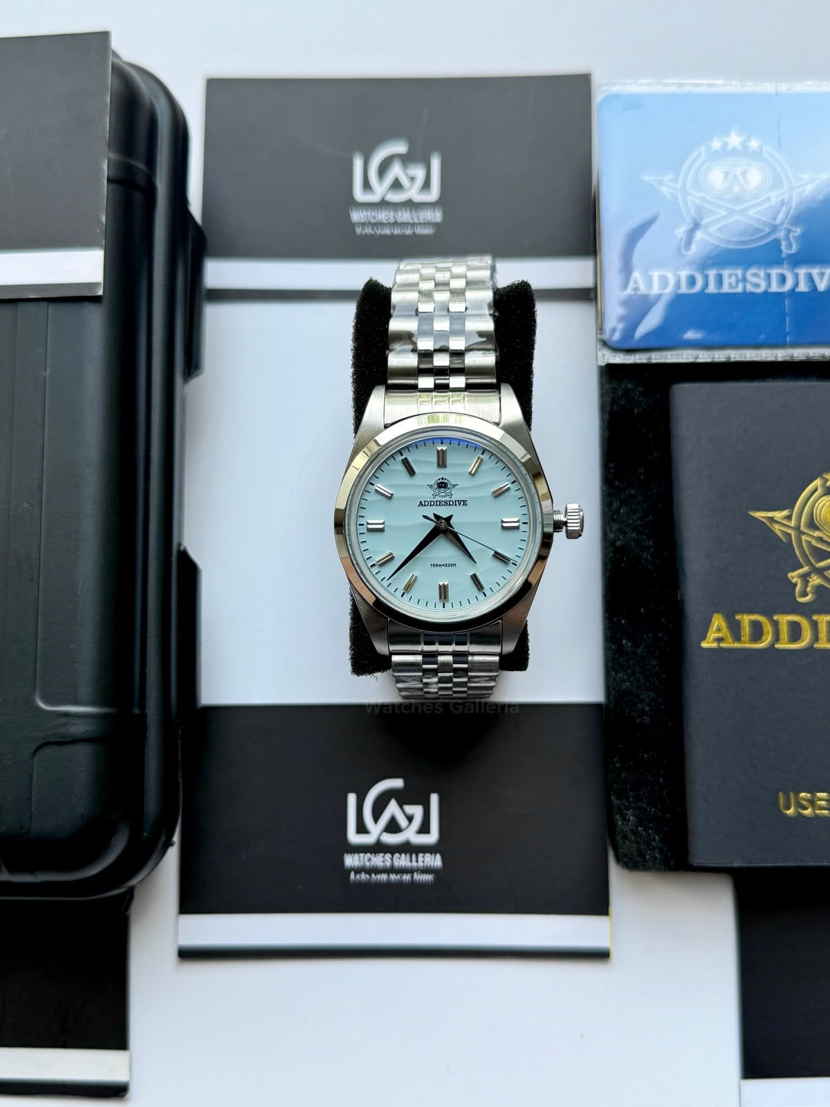 Addiesdive AD2030 Desert Jubilee White Unisex Watch – 36mm Classic Desert Dial, Japan VH31 Quartz Movement, Blue Anti-Glare Mineral Glass & Genuine Jubilee Strap