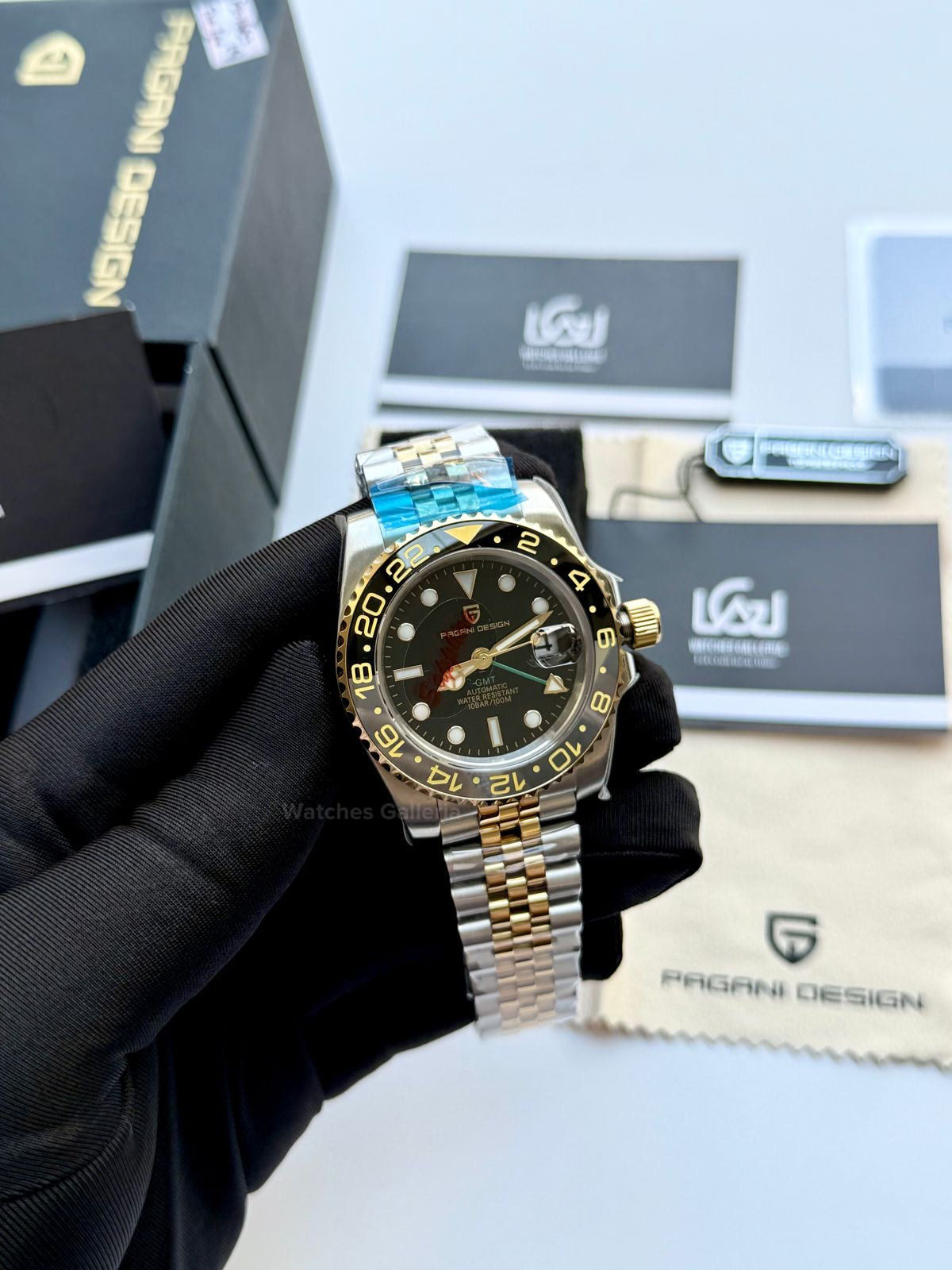 Pagani Design PD1662 GMT Master V6 Two Tone in Pakistan – Automatic GMT Luxury Men’s Watch with Sapphire Crystal & Rotating Bezel