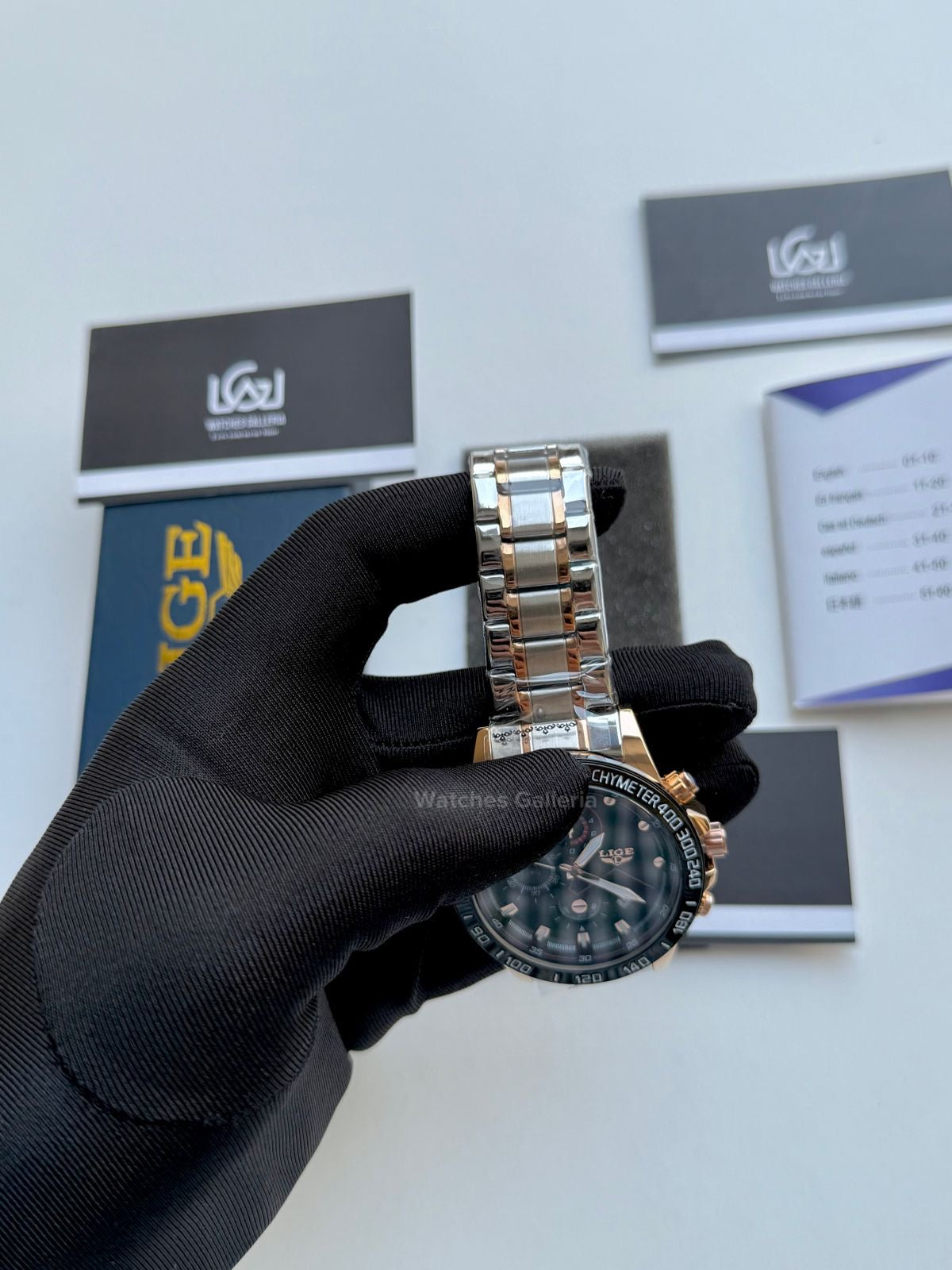 Lige Chronograph Quartz (Gold Black) Lige9982 Watches Galleria