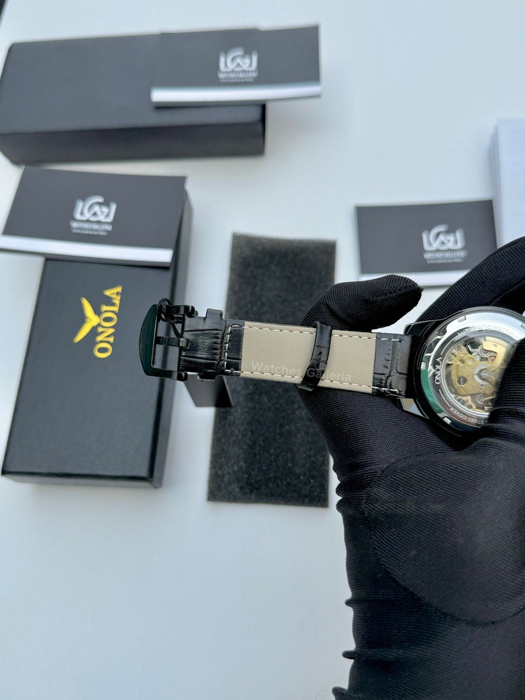 Onola Skeleton Watch Automatic (Black) ON3861 Watches Galleria