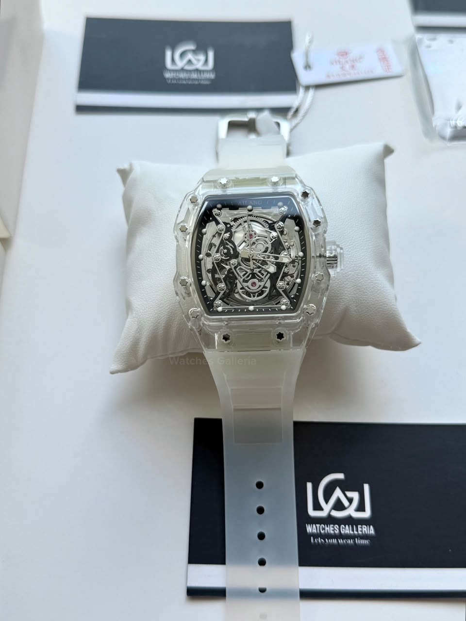 Ailang 8109 Skeleton Watch for Men White Blue Automatic Mechanical Watch Original Ailang Watch Pakistan