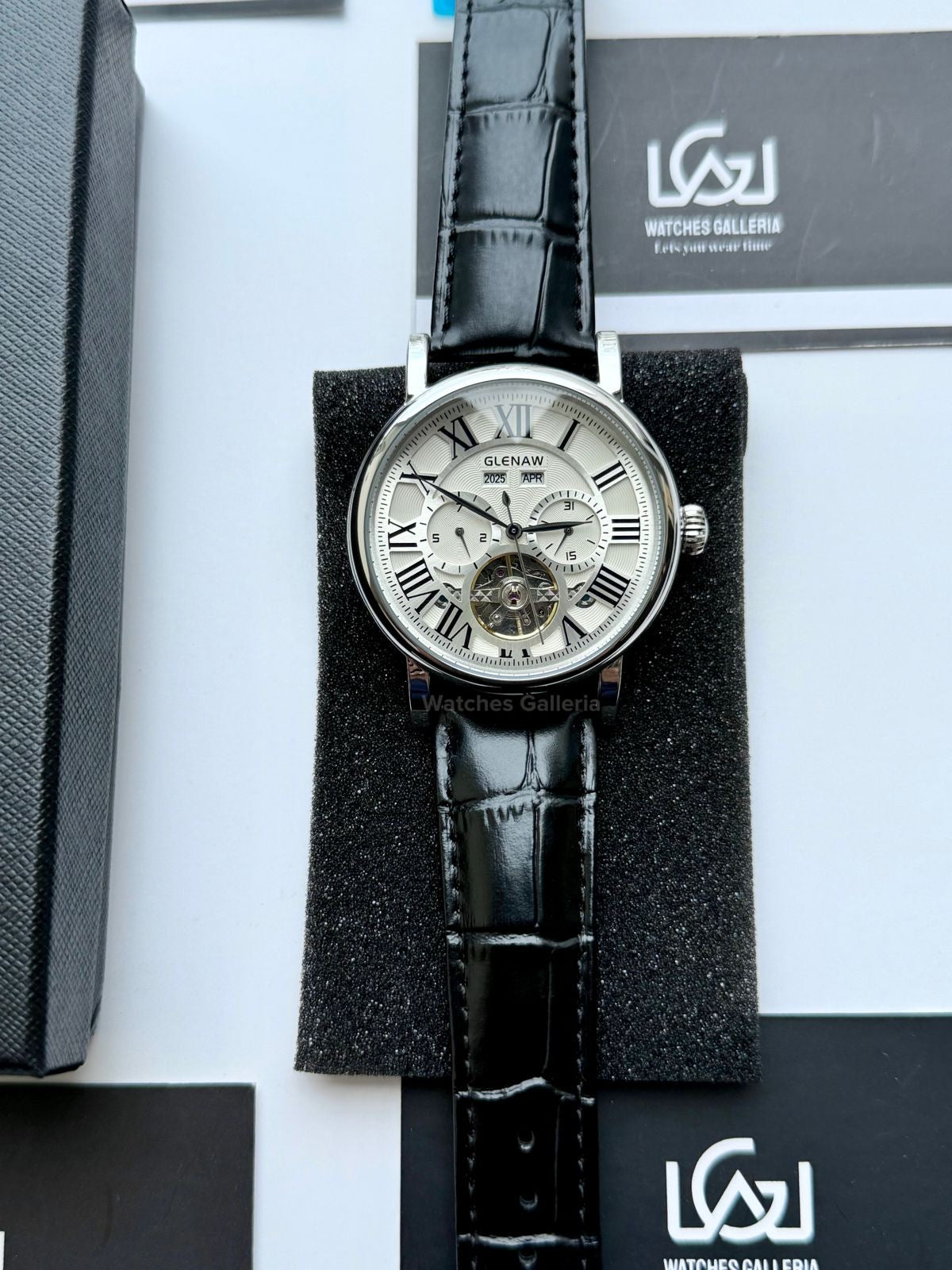Glenaw GL8920 Calendar Flywheel Automatic Watch – Black Dial | Luxury Automatic Wristwatch for Men