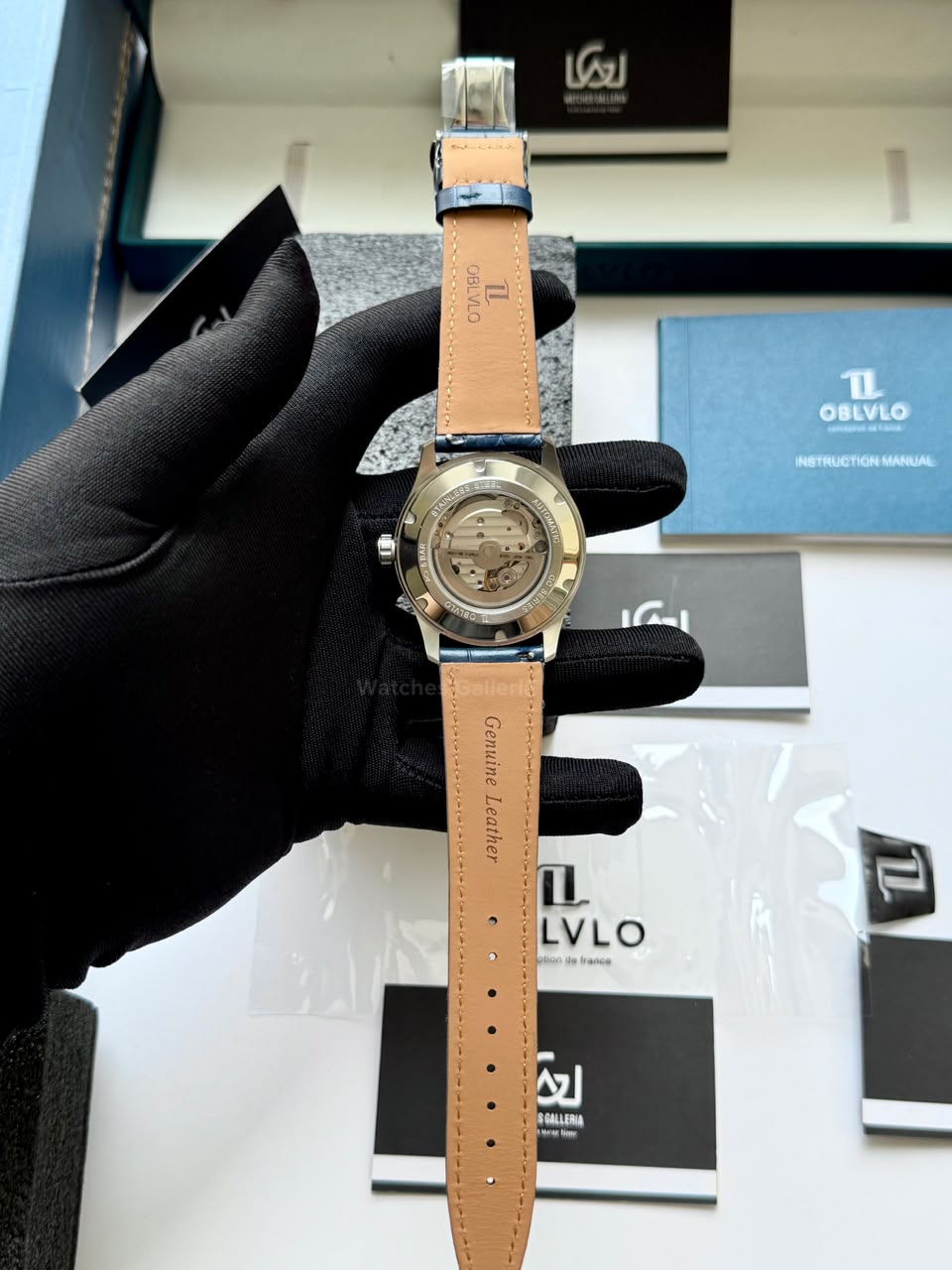 OBLVLO GC (Blue Silver Black) Grand Complications Celestial Automatic Watch Brown & Black Dial with Rose Gold Details, Moving Constellation & Earth Display – OBLVLOGC