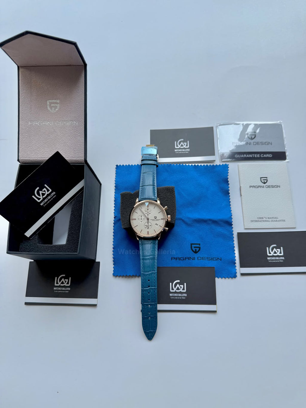 Pagani Design PD2720K |  Blue Rose Gold White | Flight Chronograph Limited Edition Blue Rose Gold White Quartz Watch