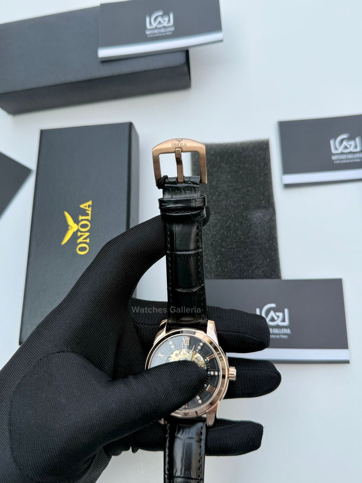 Onola Skeleton Watch Automatic (Rose Gold) ON3861 Watches Galleria
