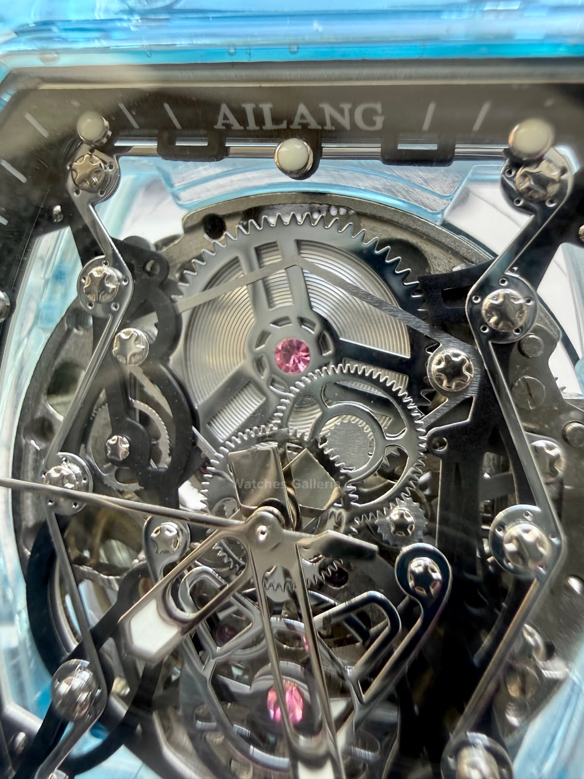 Ailang 8109 Skeleton Watch for Men White Blue Automatic Mechanical Watch Original Ailang Watch Pakistan