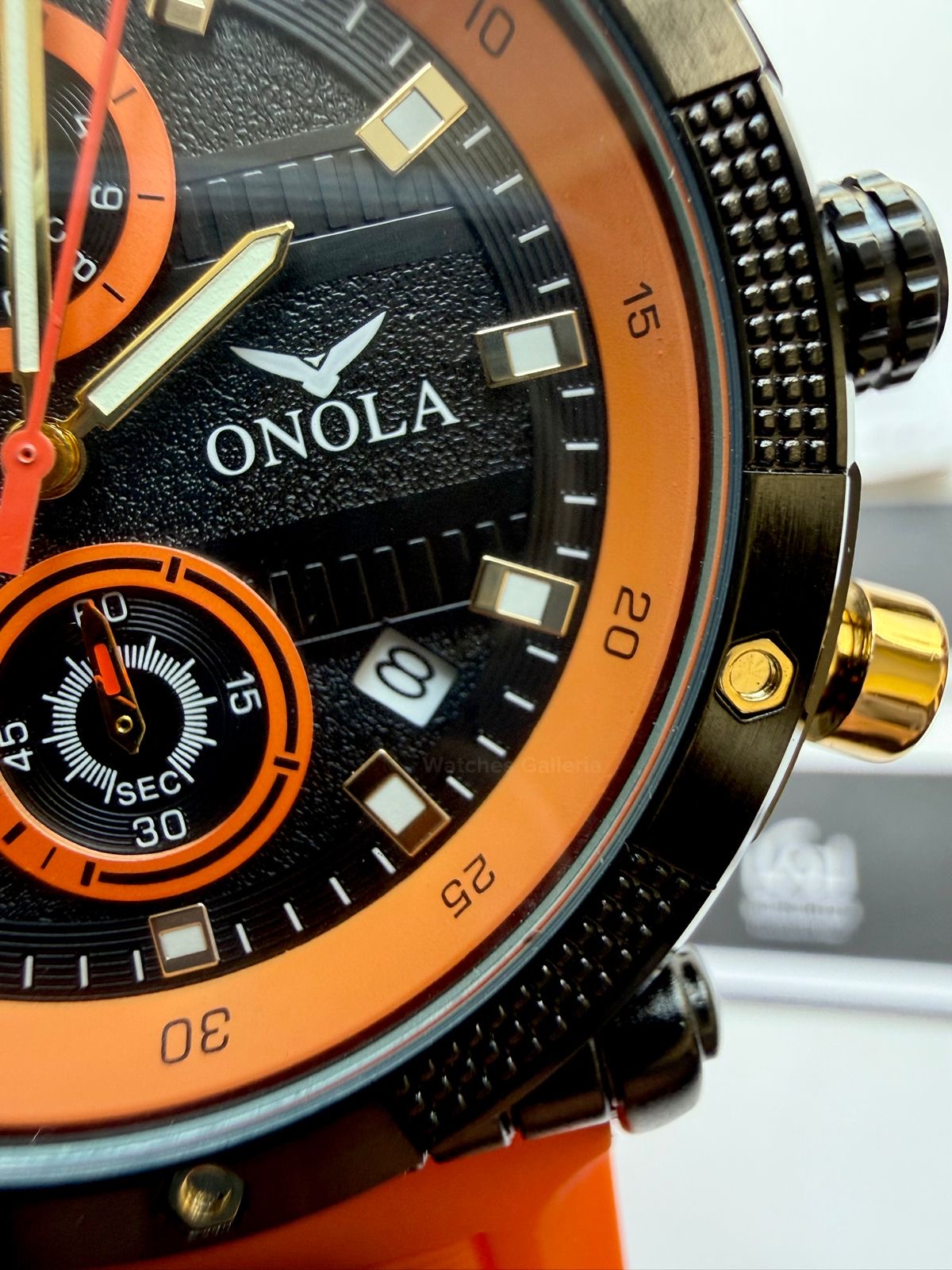 Onola 6859 Sports Chronograph Quartz (Orange) – Premium Racing Inspired Design | Original Onola Watch in Pakistan