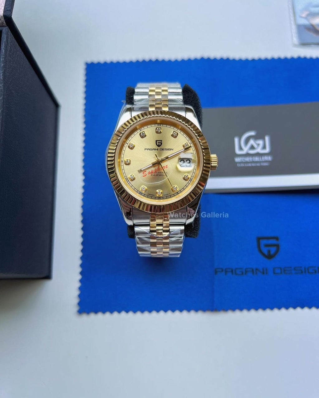 Pagani Design DateJust Stones Dial Automatic (Gold) PD1645 Watches Galleria