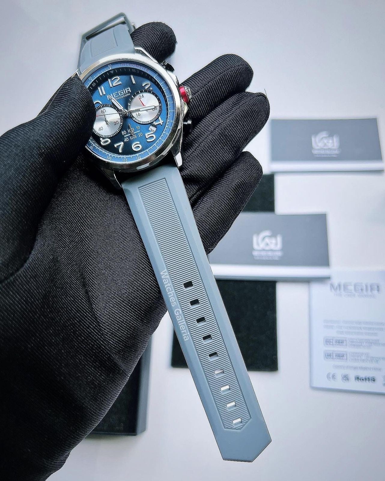 Megir Panda Chronograph Quartz (Grey Blue) MN2230