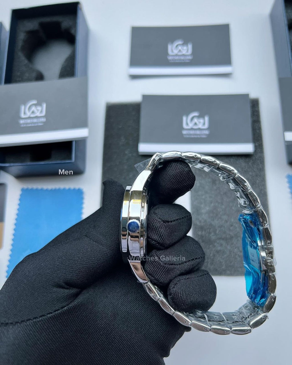 Lige Date Day Couple Watch (Silver/Blue) Lige9846 Lige10007