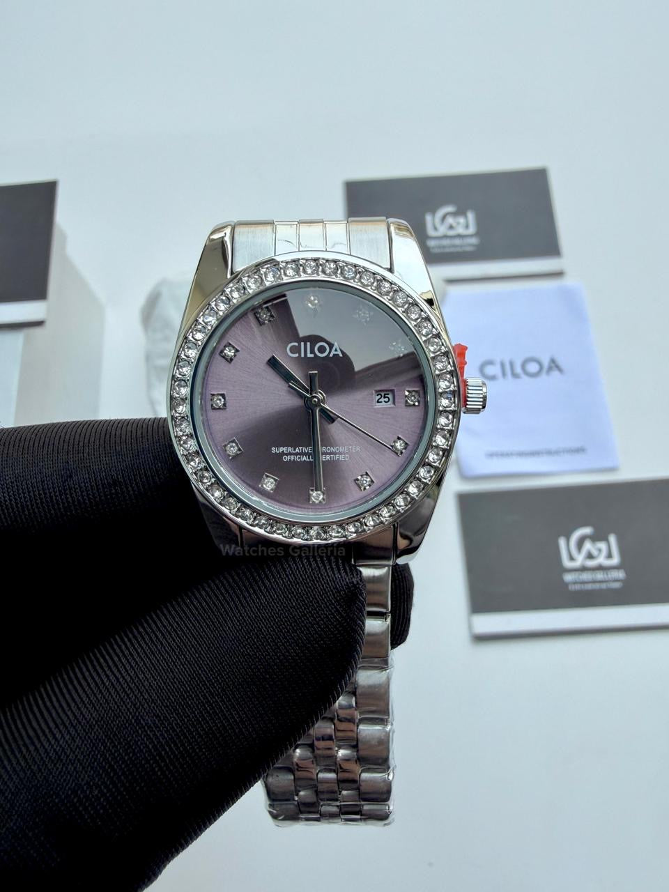 Ciloa 602 Datejust Ladies Watch Quartz (Purple) Ciloa Watch Pakistan