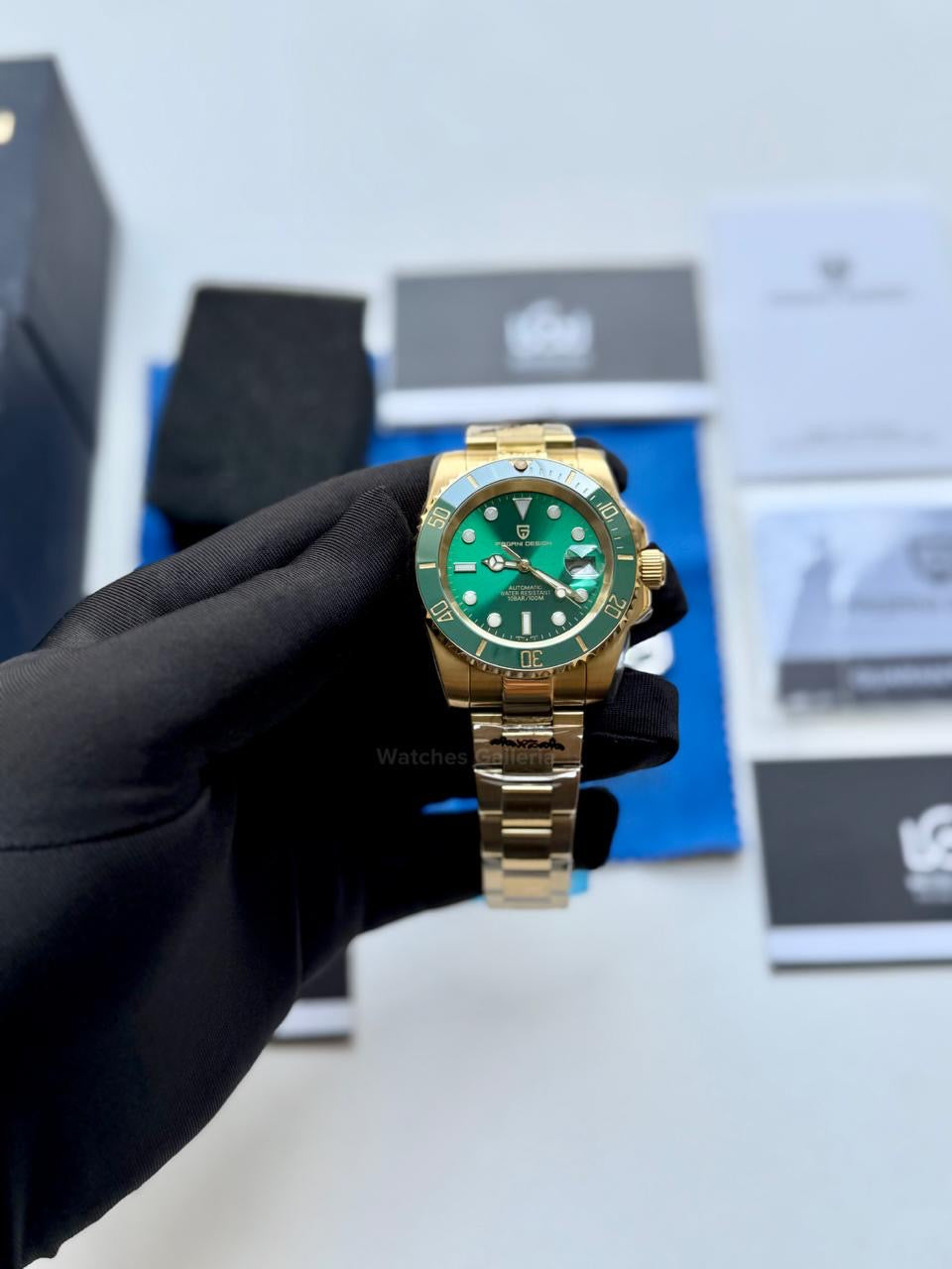 Pagani Design PD1661 Submariner Hulk (Gold Green) Pagani Design in Pakistan