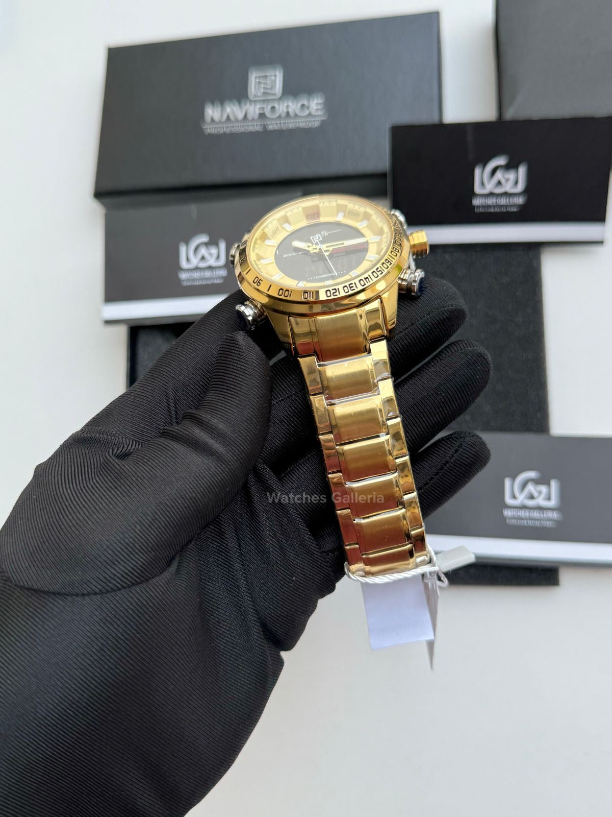 Naviforce Dual Analog and Digital Watch (Gold) NF9093M Watches Galleria