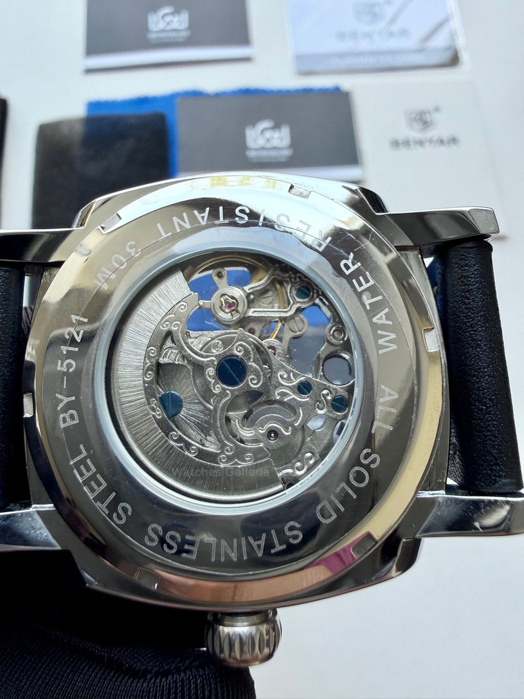 Benyar BY5121 Skeleton Automatic Watch (Silver Black) Benyar in Pakistan